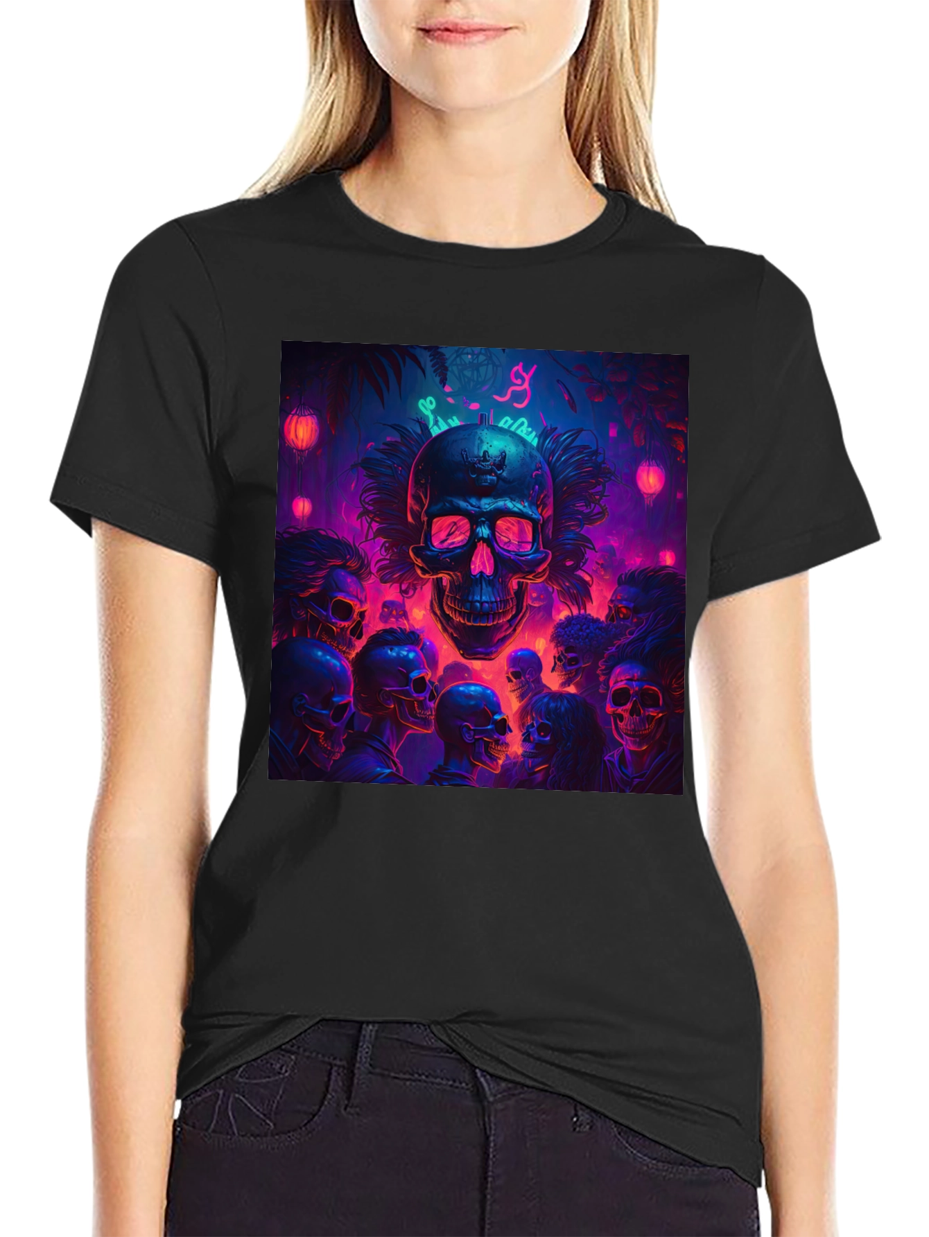 Skull Crowd Graphic Tee - Dark & Edgy Design