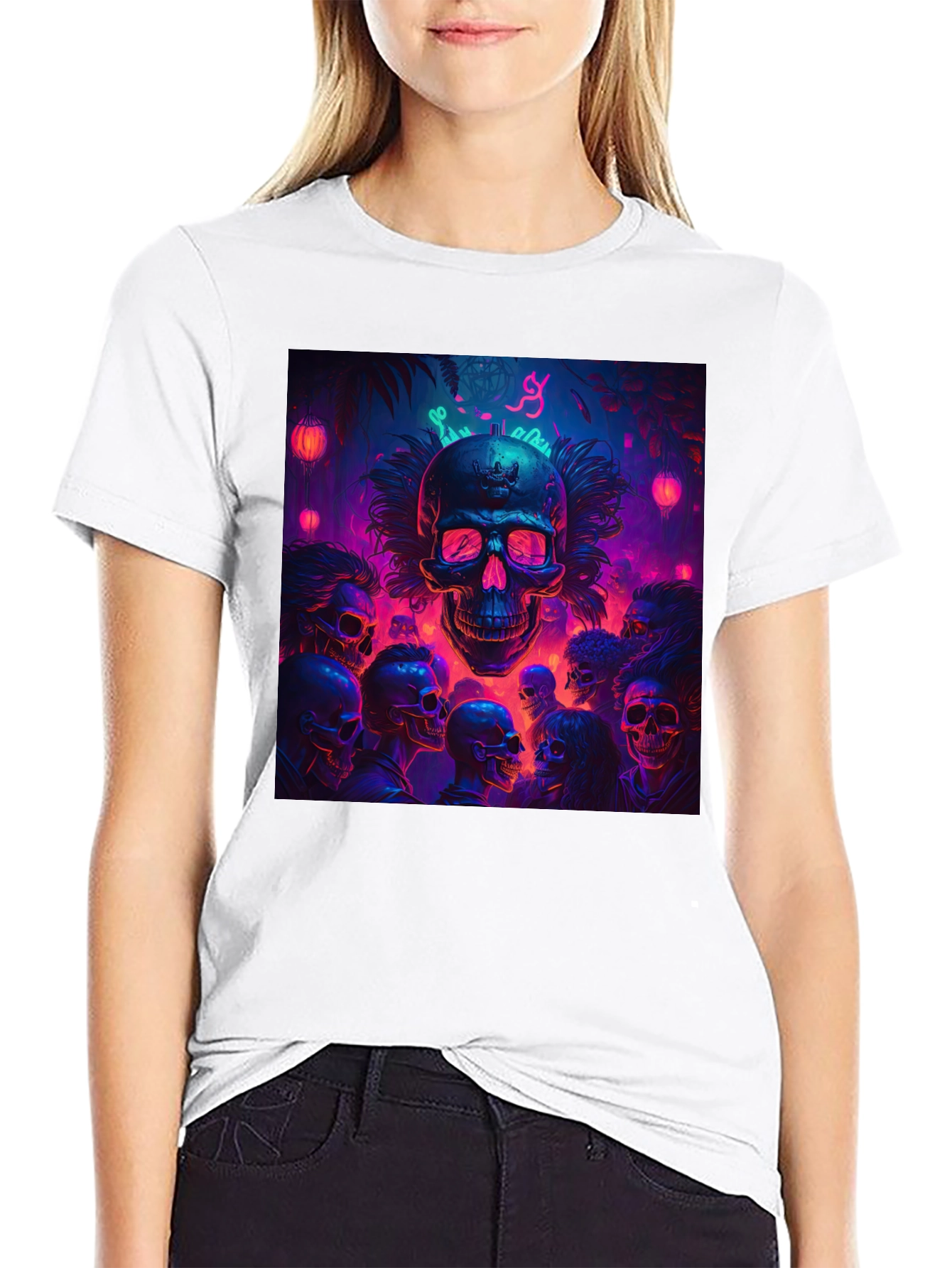 Skull Crowd Graphic Tee - Dark & Edgy Design