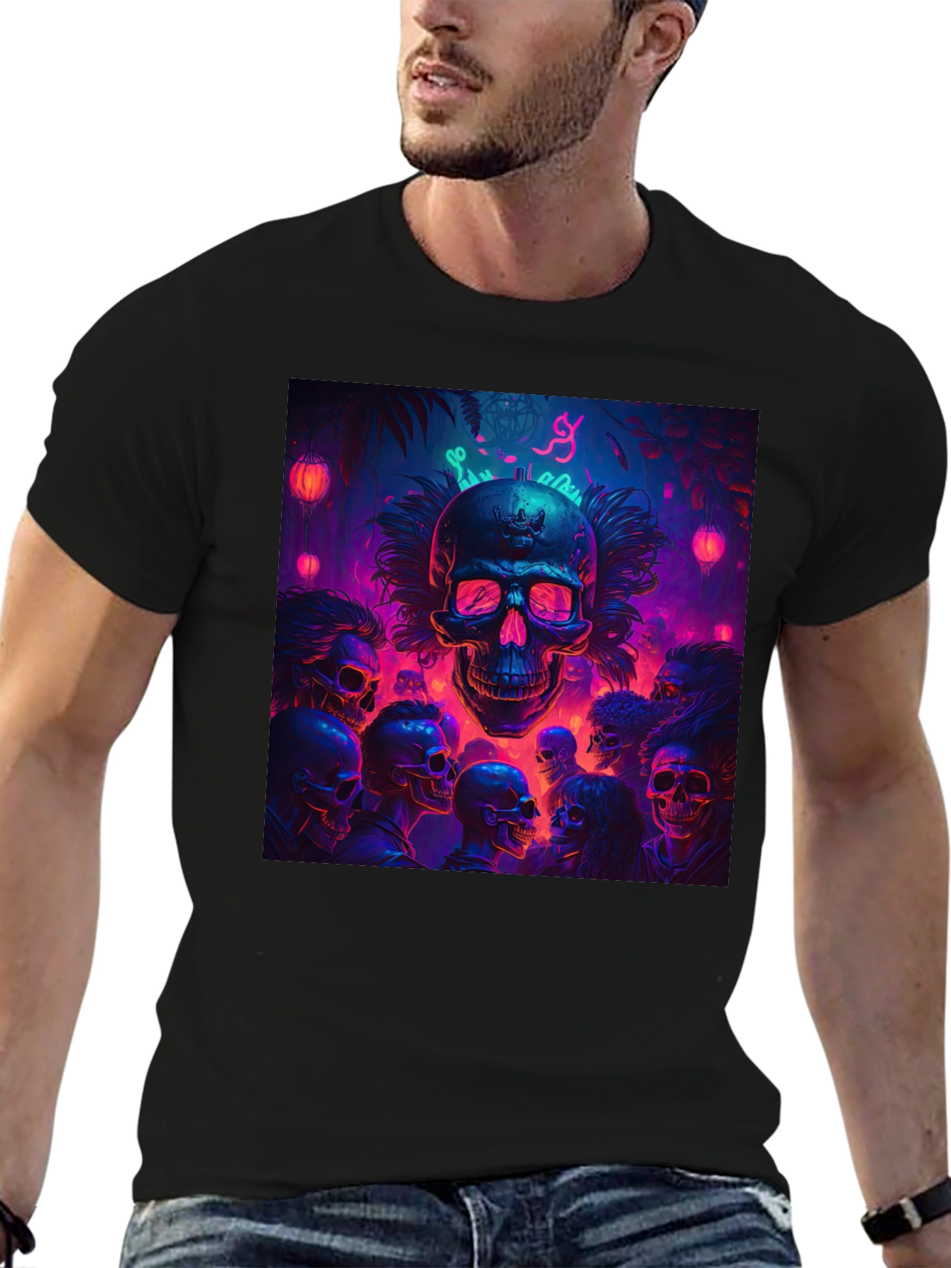Skull Crowd Graphic Tee - Dark & Edgy Design