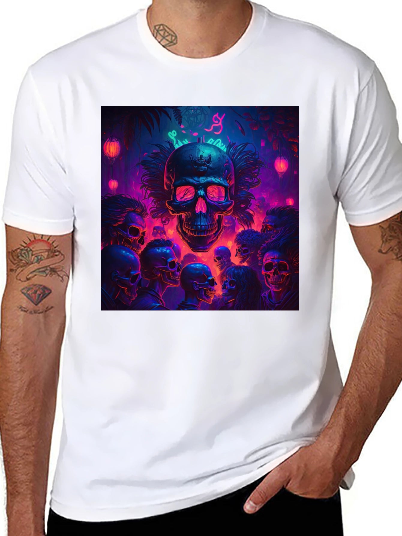 Skull Crowd Graphic Tee - Dark & Edgy Design