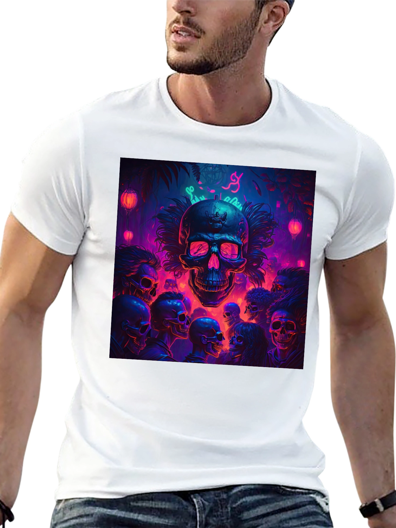 Skull Crowd Graphic Tee - Dark & Edgy Design