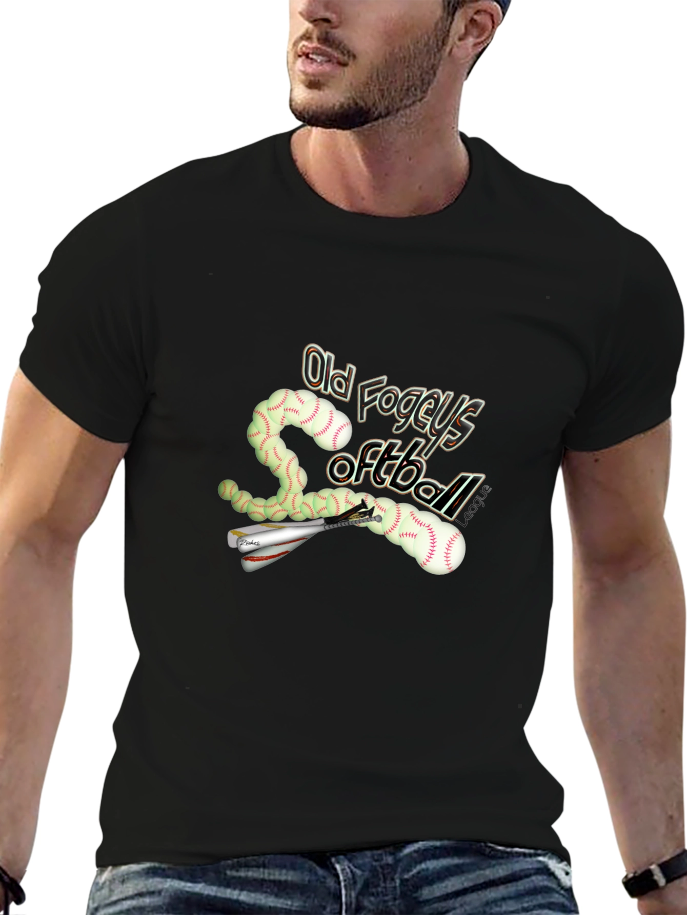 Old Fogeys Softball T-Shirt Novelty Graphic Tee