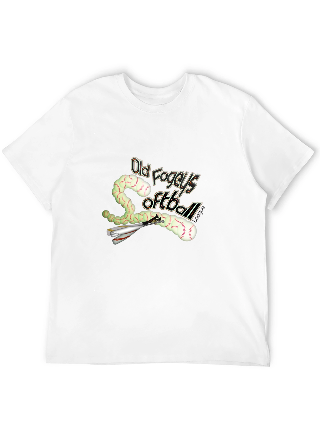 Old Fogeys Softball T-Shirt Novelty Graphic Tee