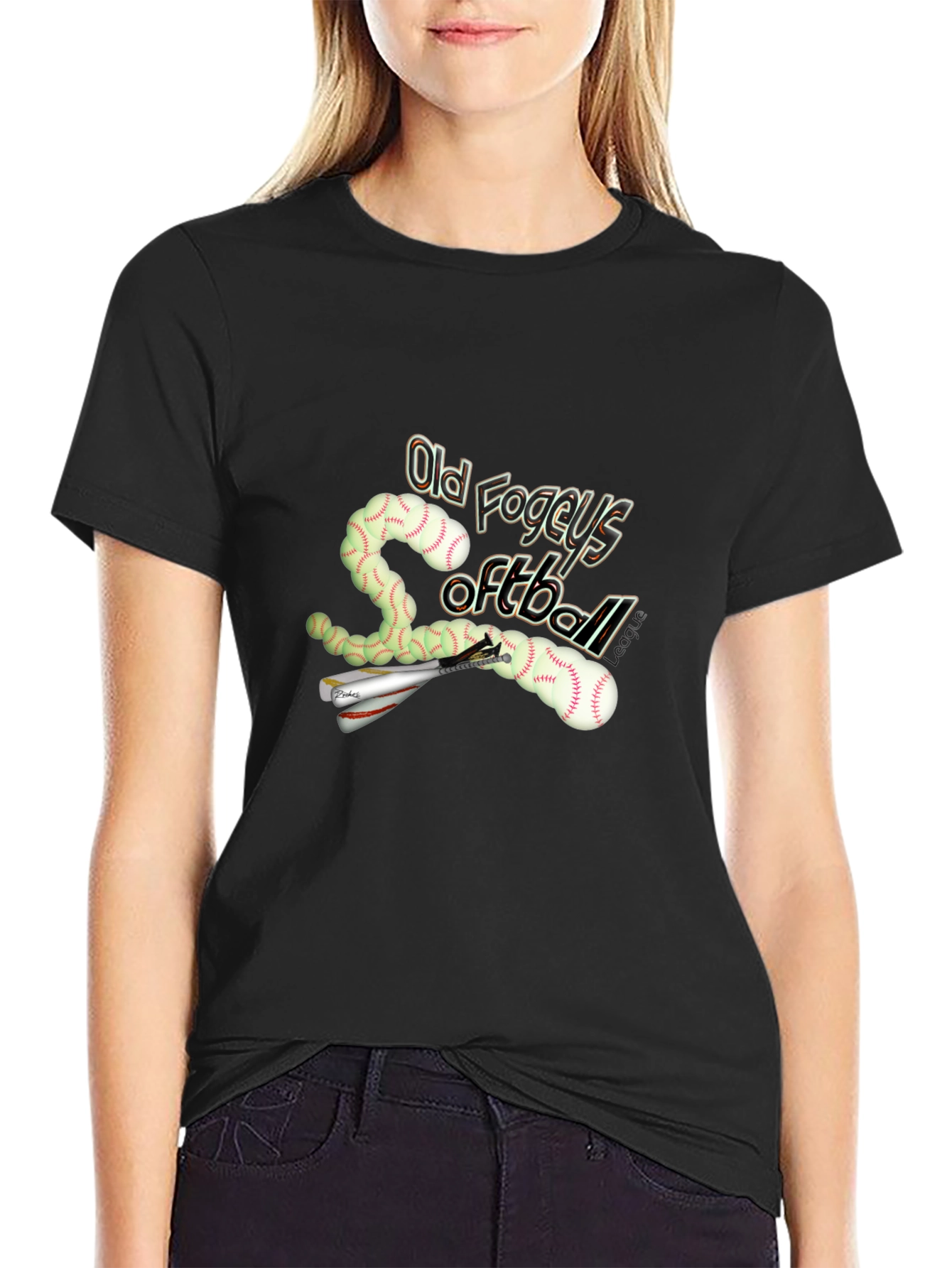 Old Fogeys Softball T-Shirt Novelty Graphic Tee