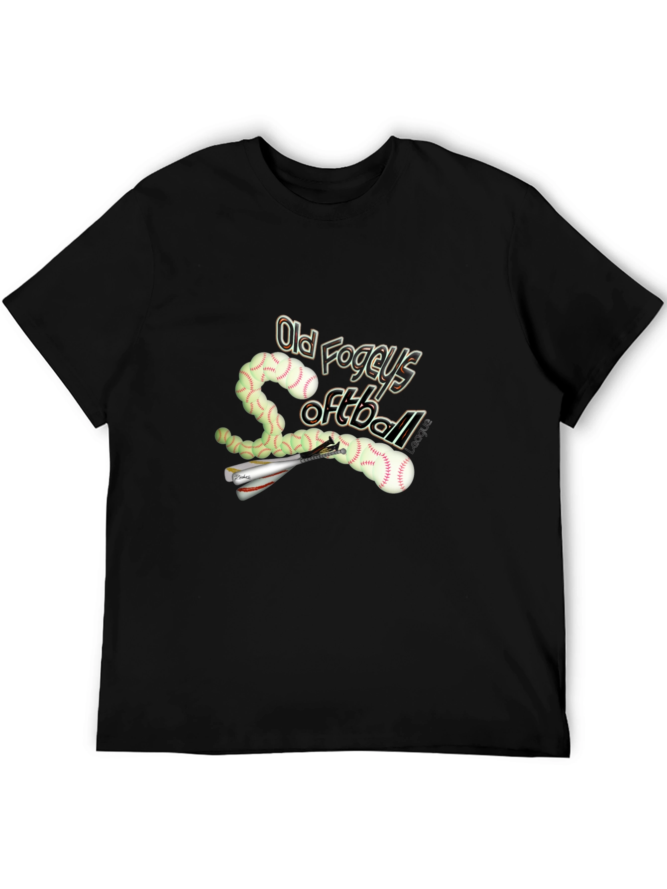 Old Fogeys Softball T-Shirt Novelty Graphic Tee