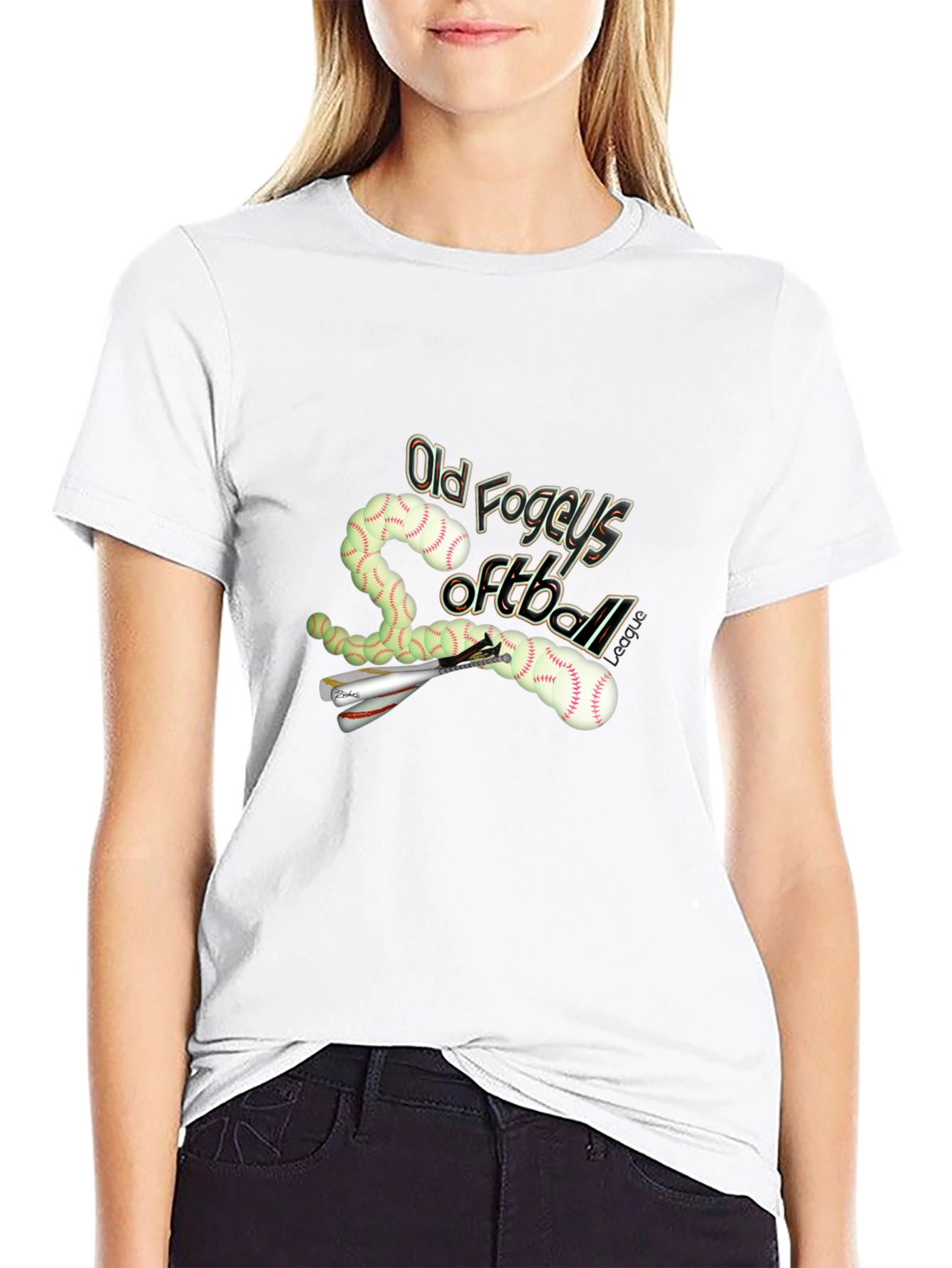 Old Fogeys Softball T-Shirt Novelty Graphic Tee
