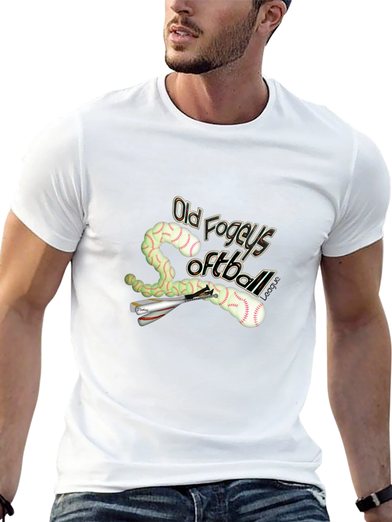 Old Fogeys Softball T-Shirt Novelty Graphic Tee