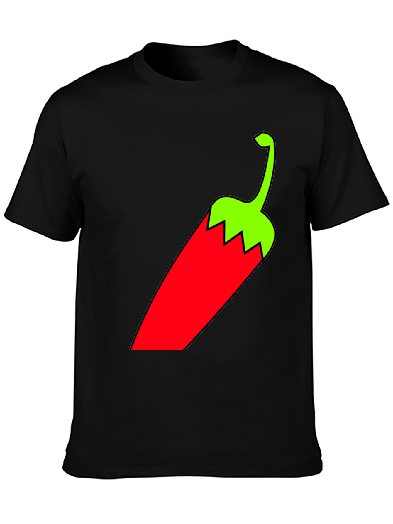 Chili Pepper Graphic Tee - Bold Black T-Shirt