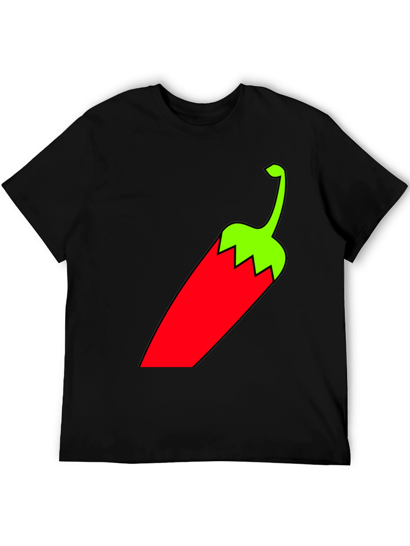 Chili Pepper Graphic Tee - Bold Black T-Shirt