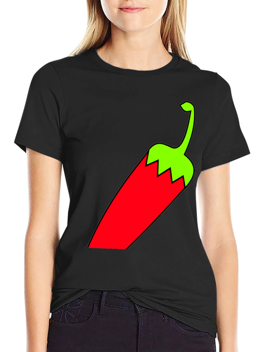 Chili Pepper Graphic Tee - Bold Black T-Shirt