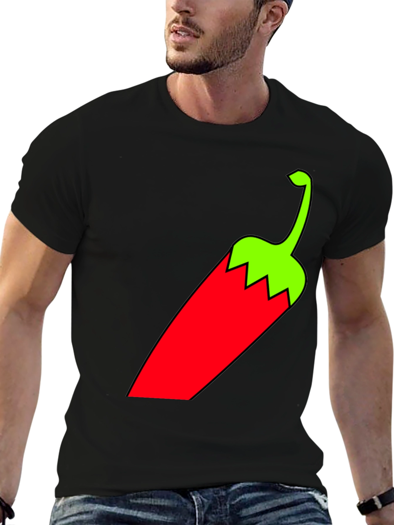 Chili Pepper Graphic Tee - Bold Black T-Shirt