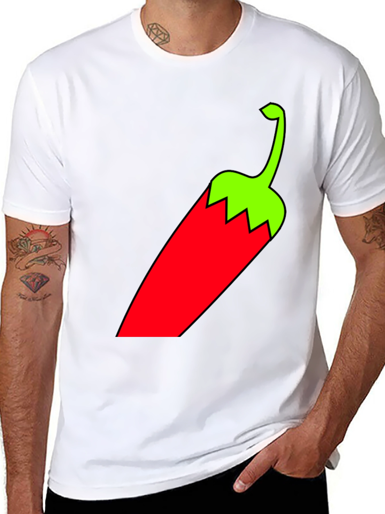 Chili Pepper Graphic Tee - Bold Black T-Shirt