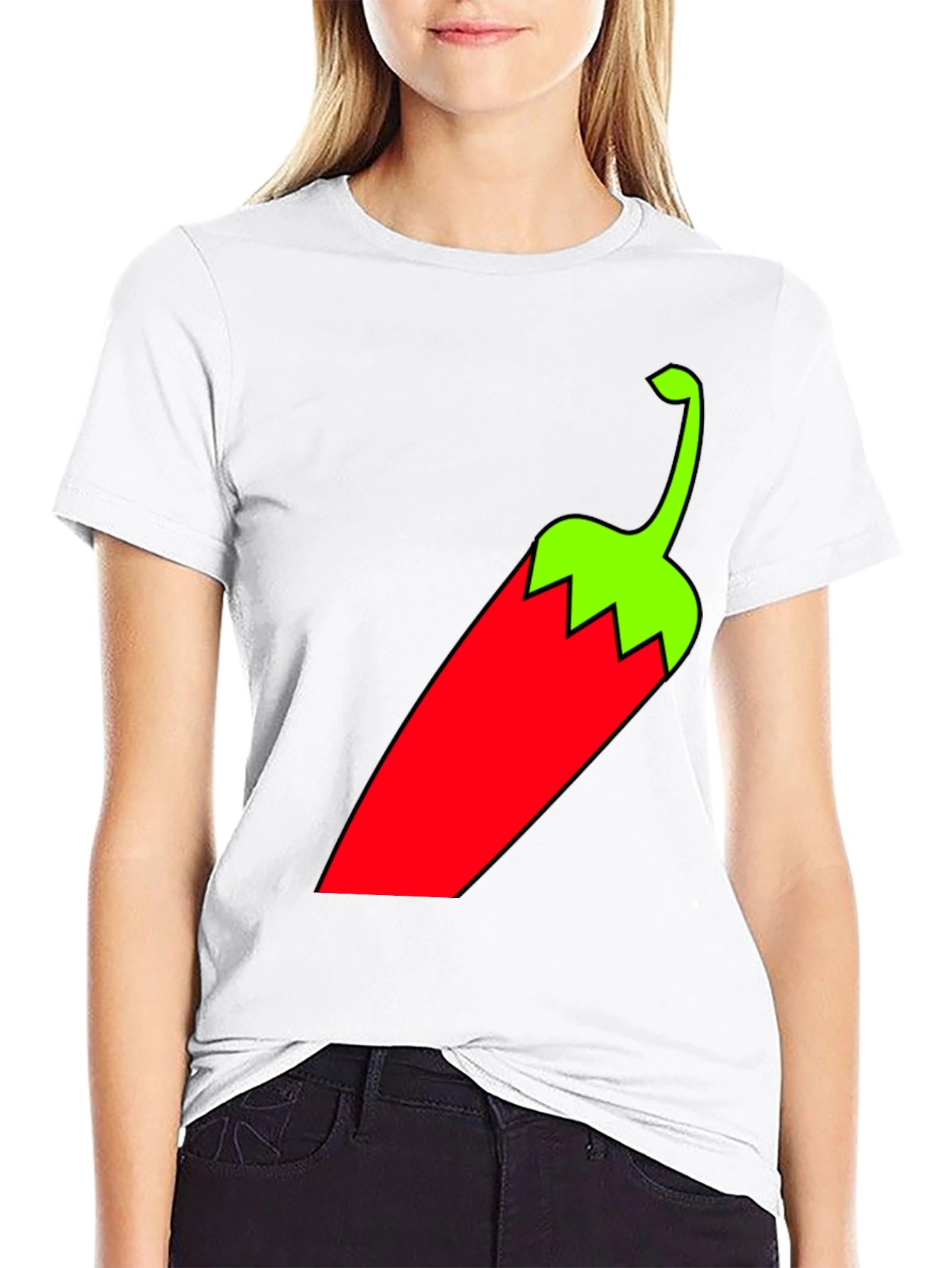 Chili Pepper Graphic Tee - Bold Black T-Shirt