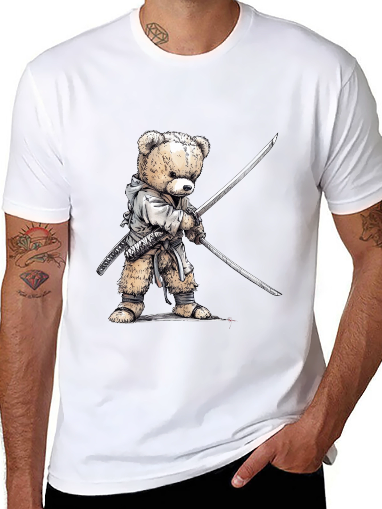 Samurai Bear T-Shirt - Soft Cotton Tee