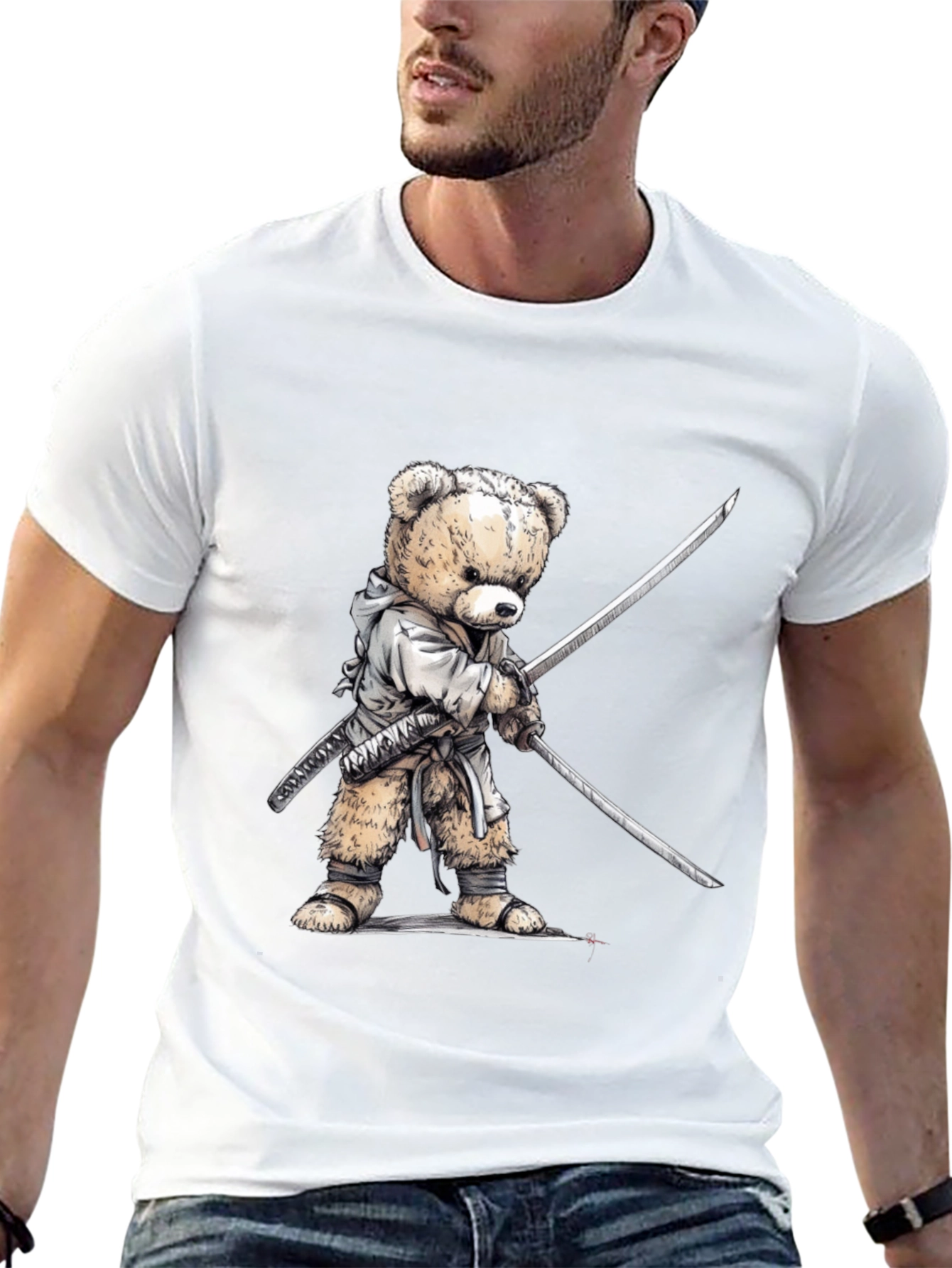 Samurai Bear T-Shirt - Soft Cotton Tee