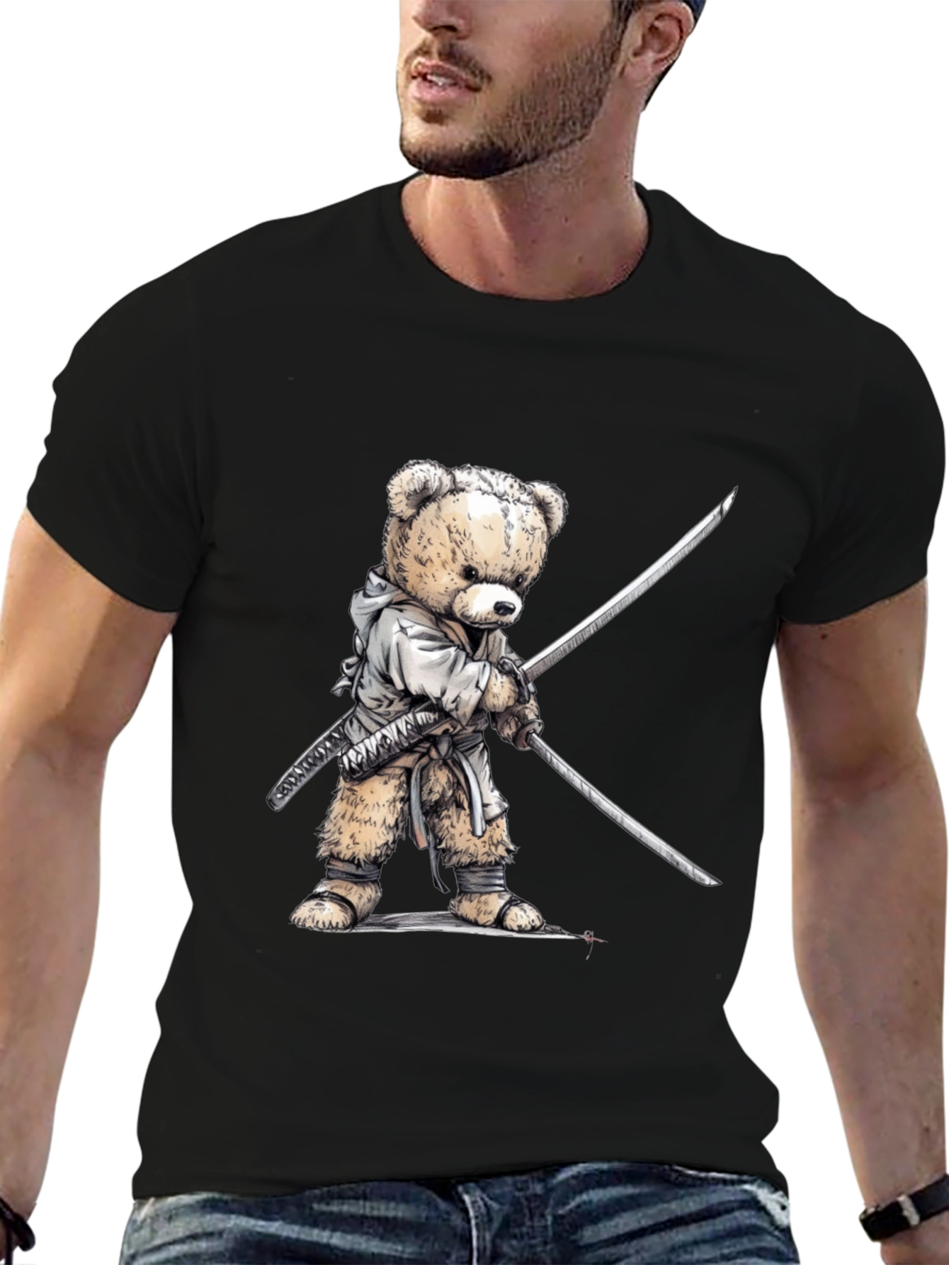Samurai Bear T-Shirt - Soft Cotton Tee