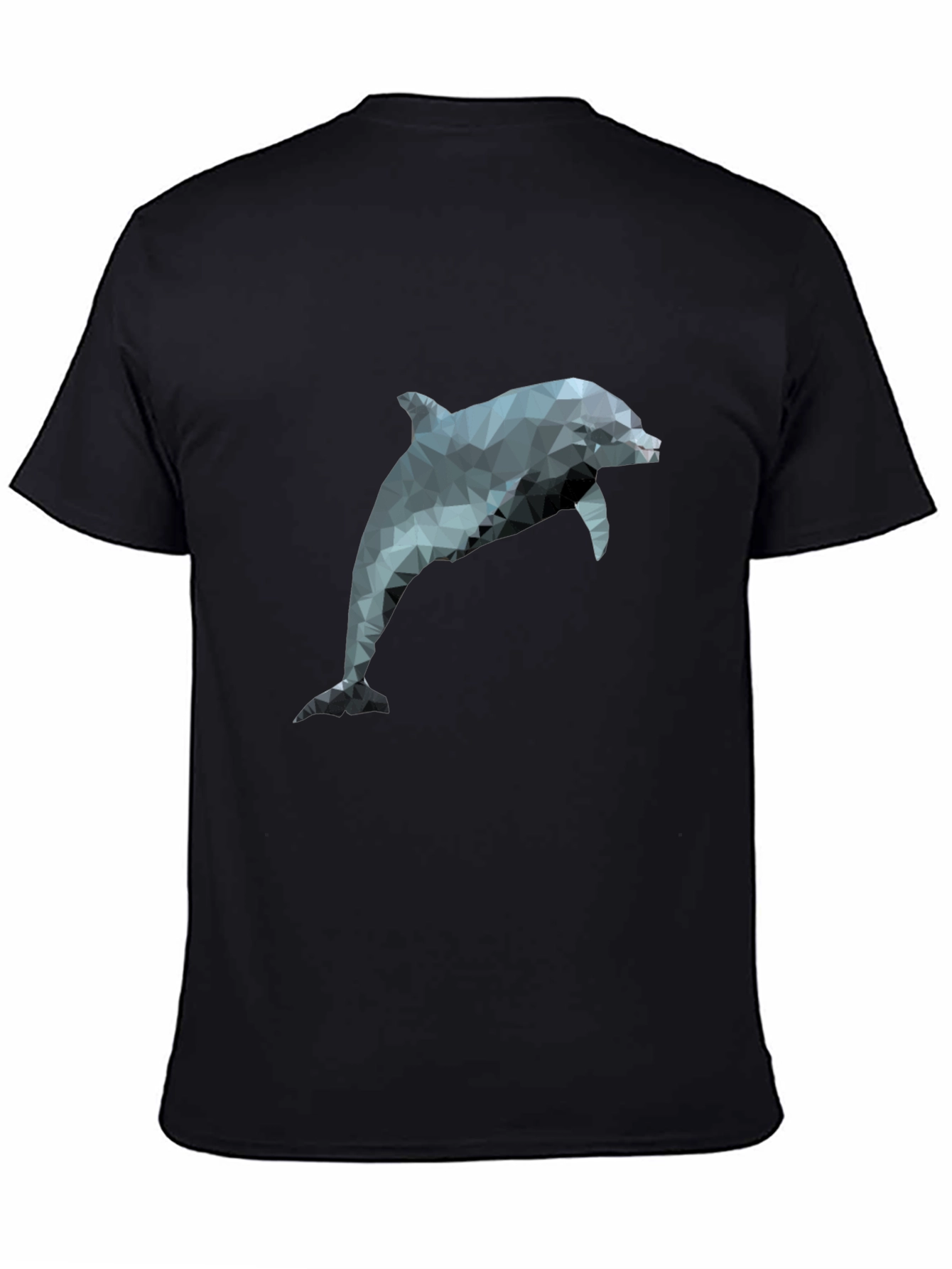 Geometric Dolphin T-Shirt - Black Poly Cotton Blend