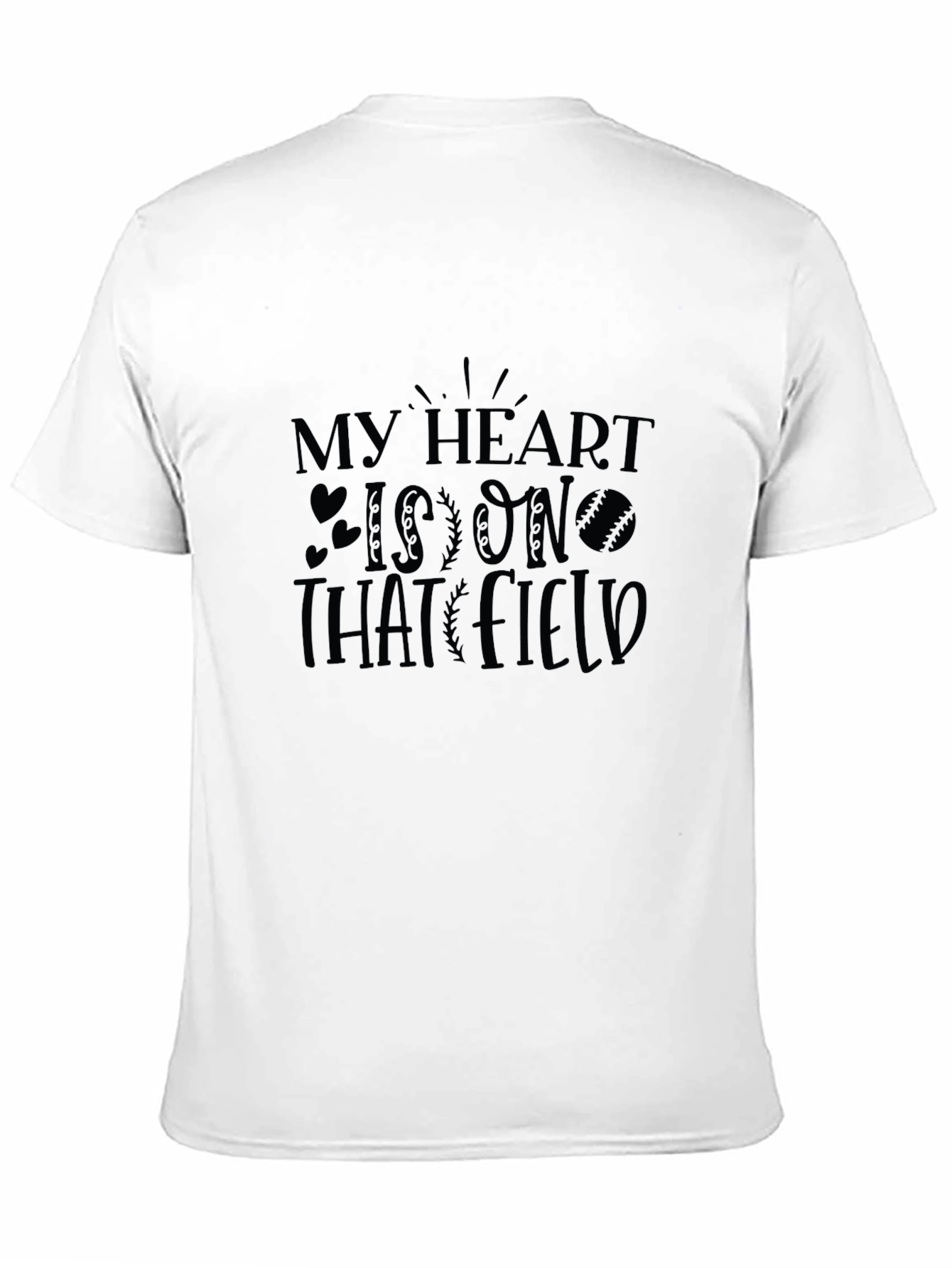 My Heart Is On That Field Black Graphic Tee