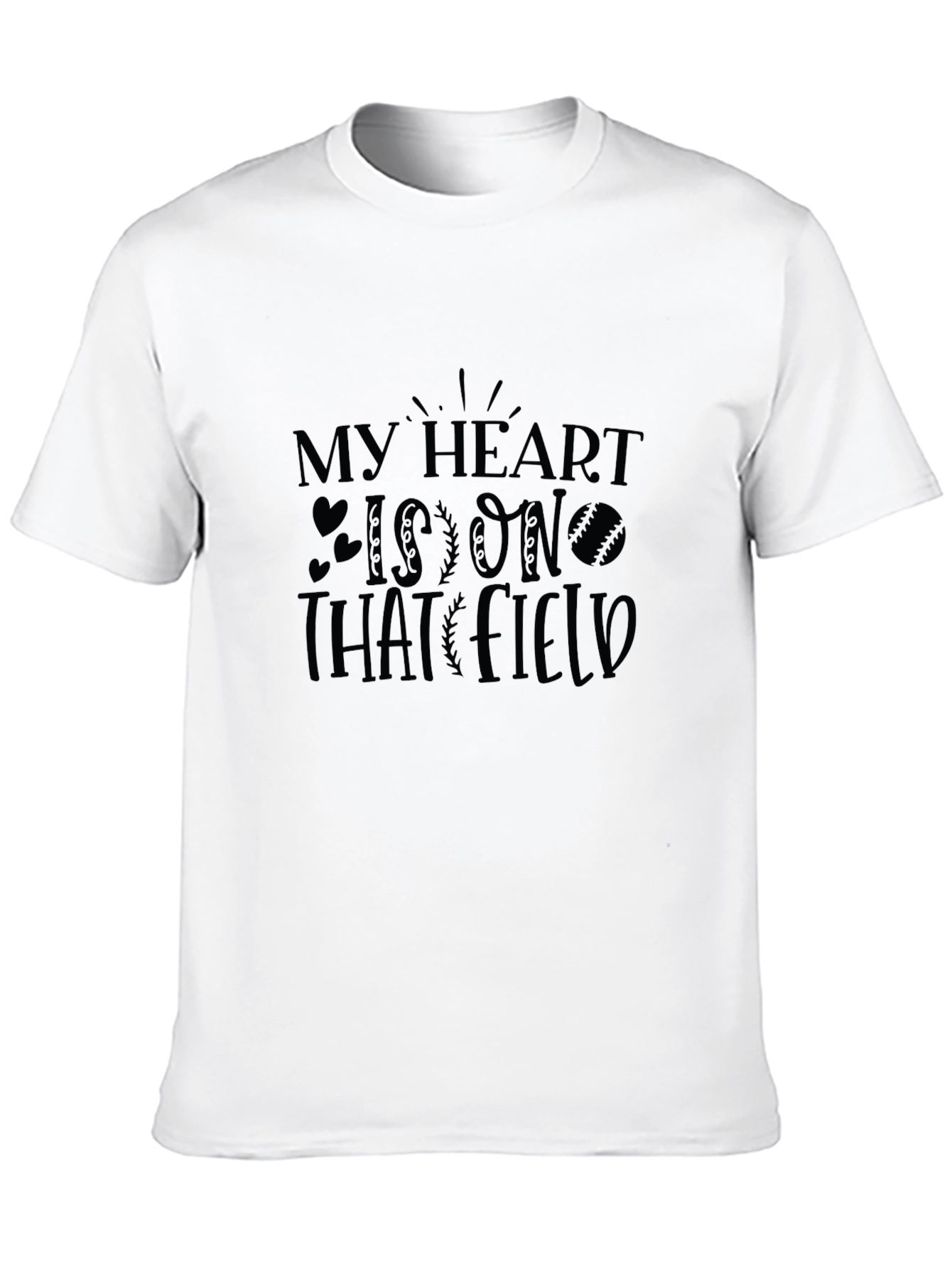 My Heart Is On That Field Black Graphic Tee
