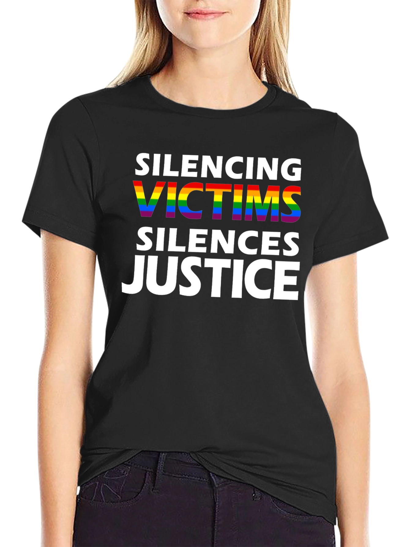 Silencing Victims Silences Justice Pride T-Shirt