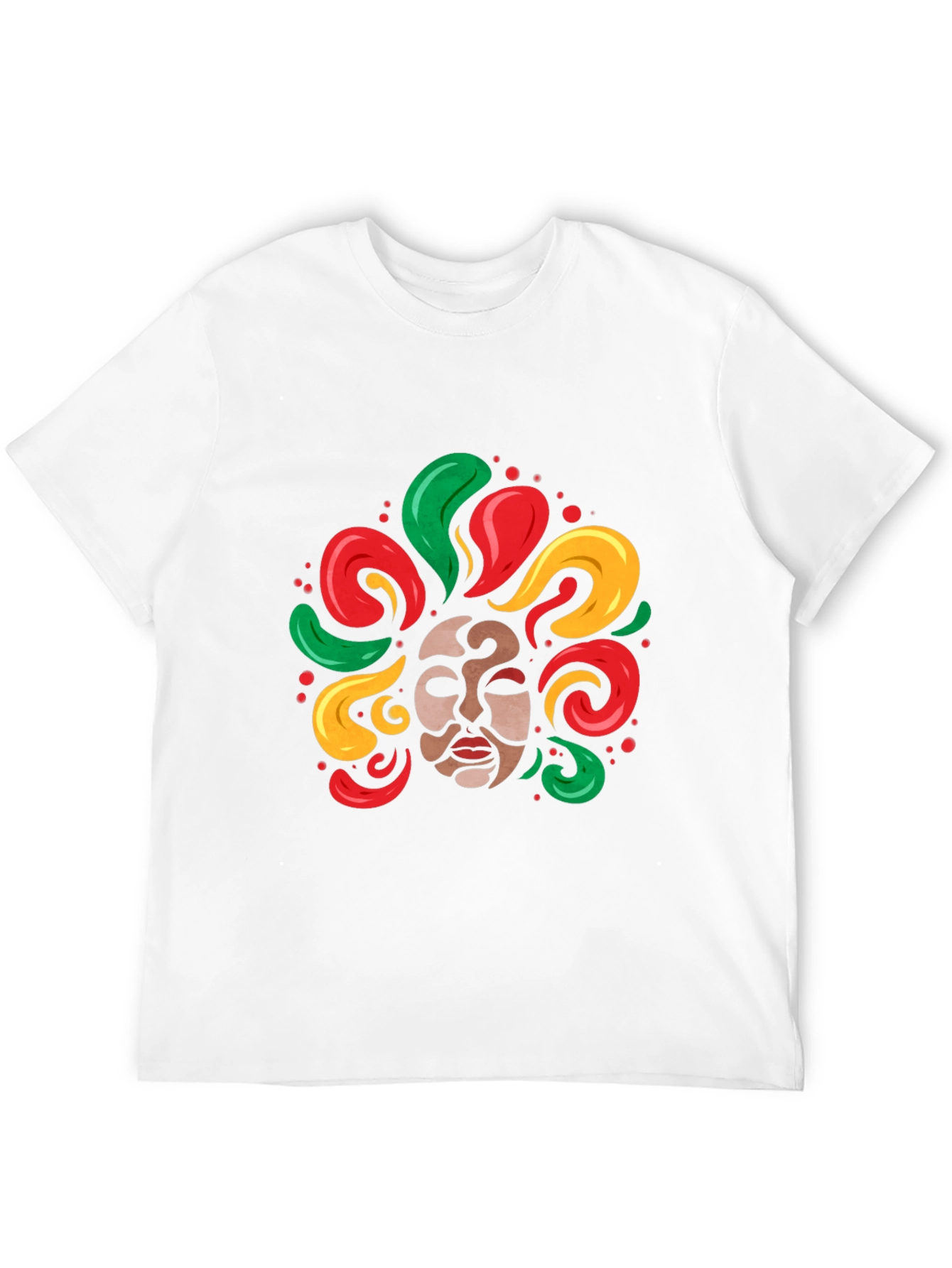 Cultural Mask Graphic Tee - Vibrant Art Shirt
