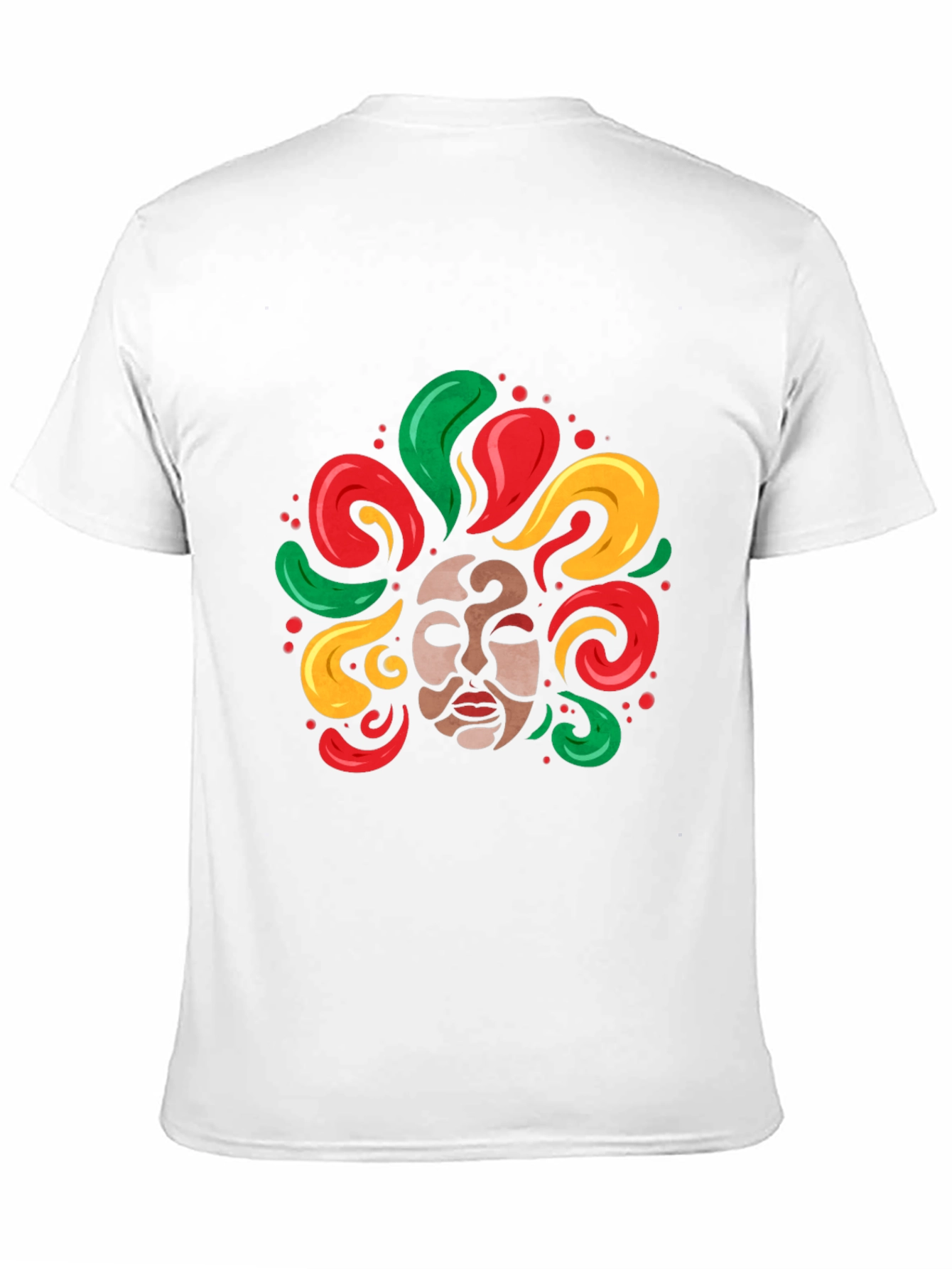 Cultural Mask Graphic Tee - Vibrant Art Shirt