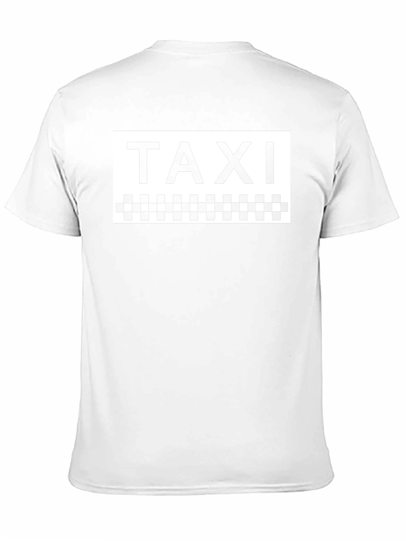 Taxi Graphic Tee - Classic Checkerboard Design