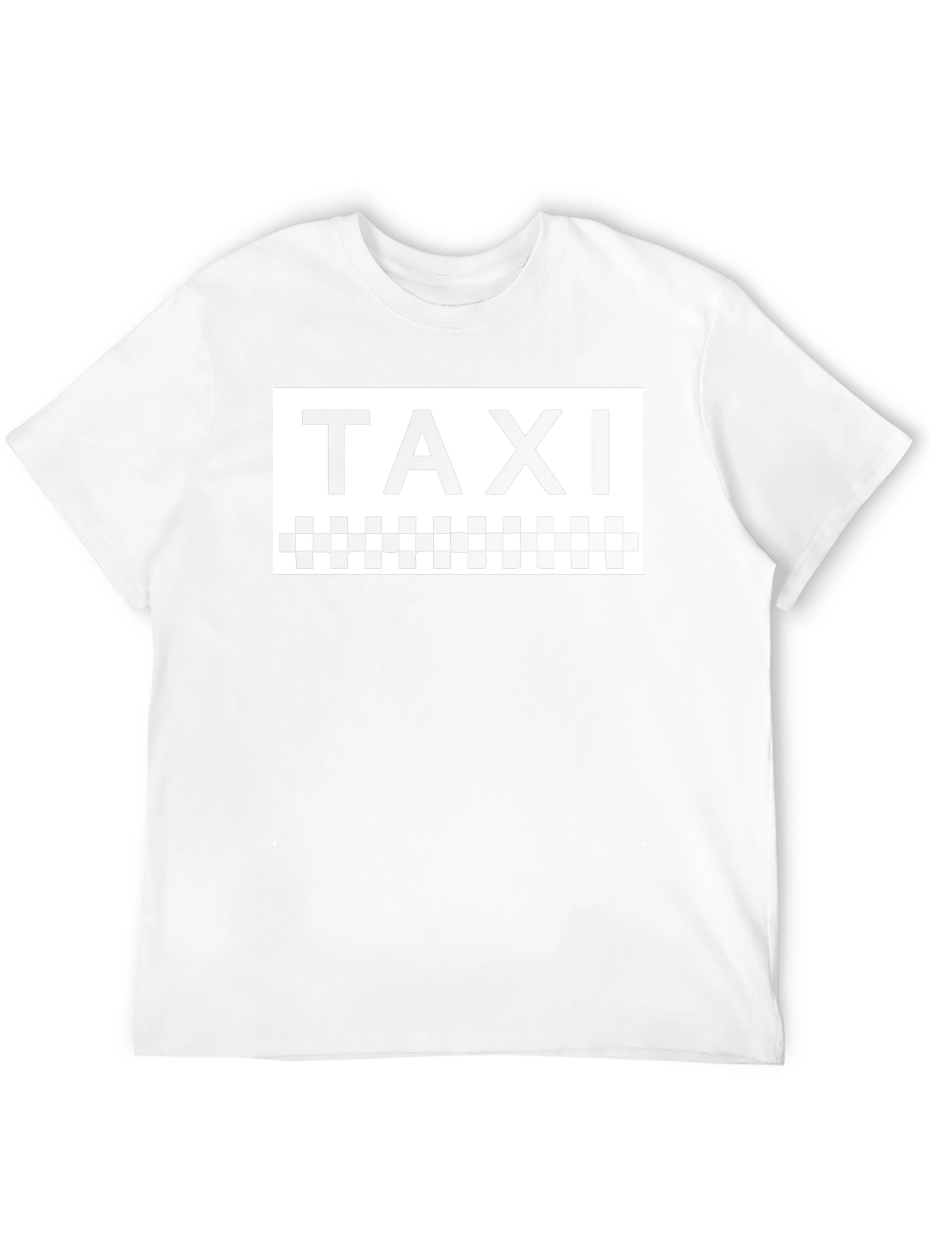 Taxi Graphic Tee - Classic Checkerboard Design