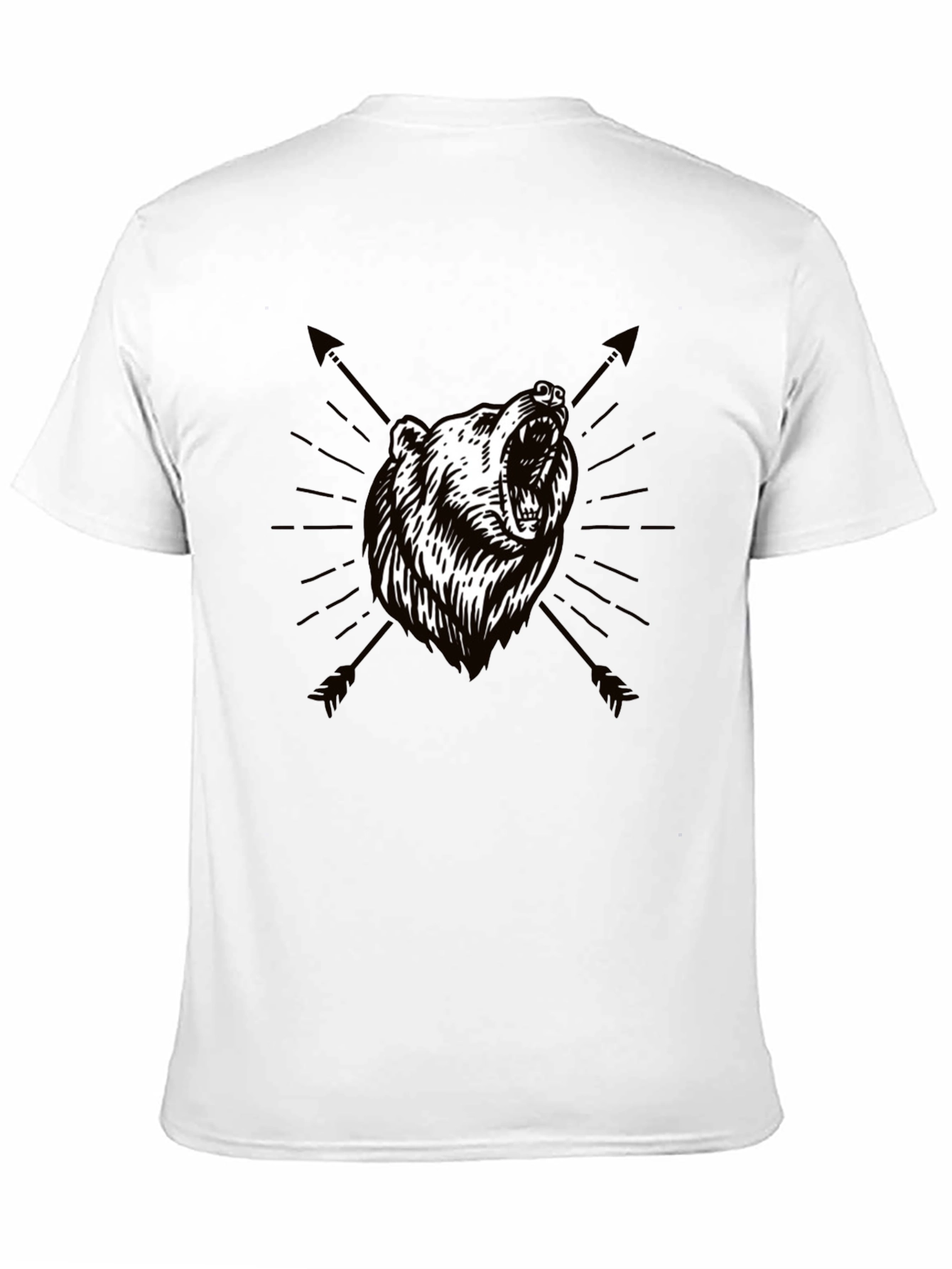 Bear & Arrow Graphic Print Mens Black T-Shirt