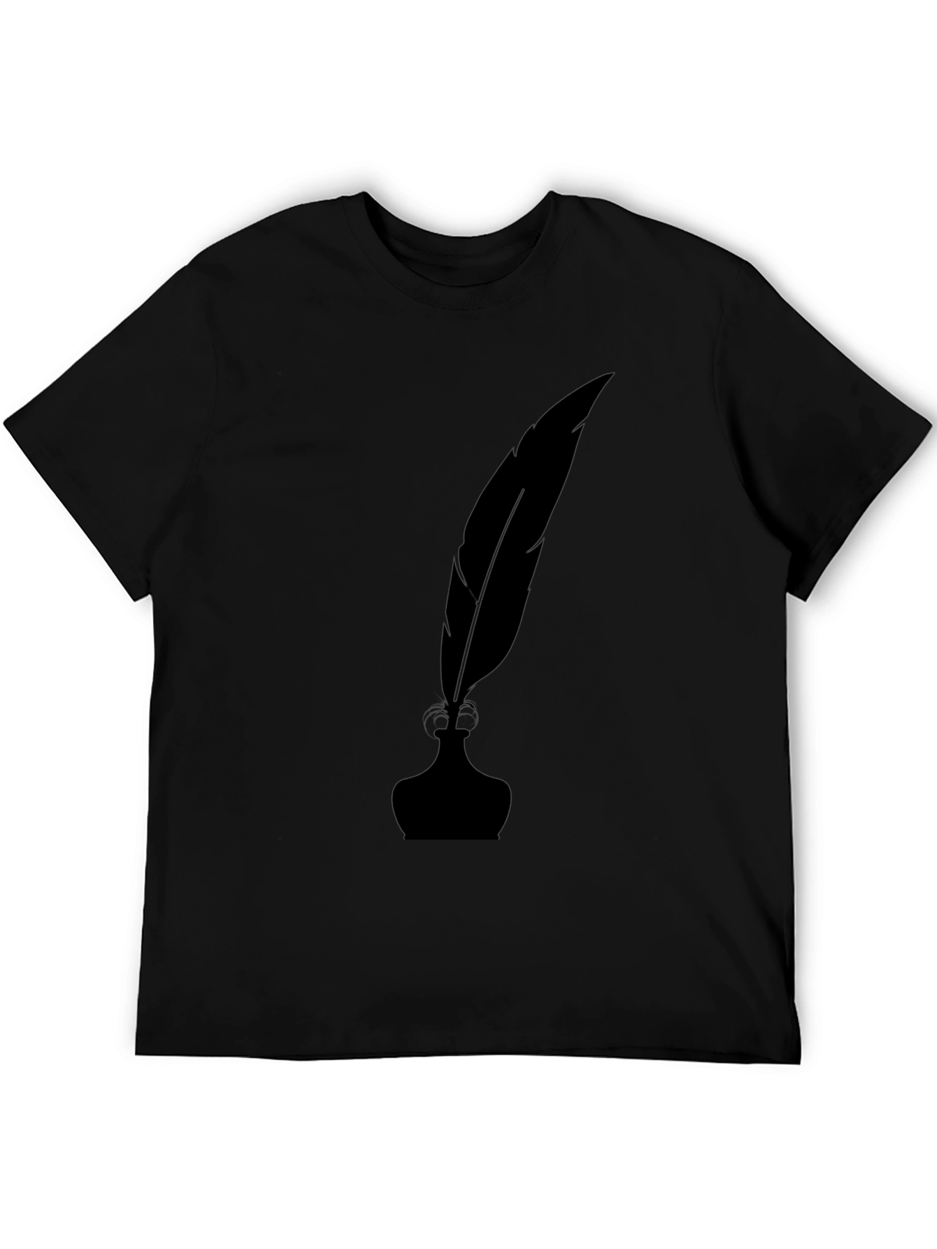 Inkwell & Quill Pen Black Graphic T-Shirt