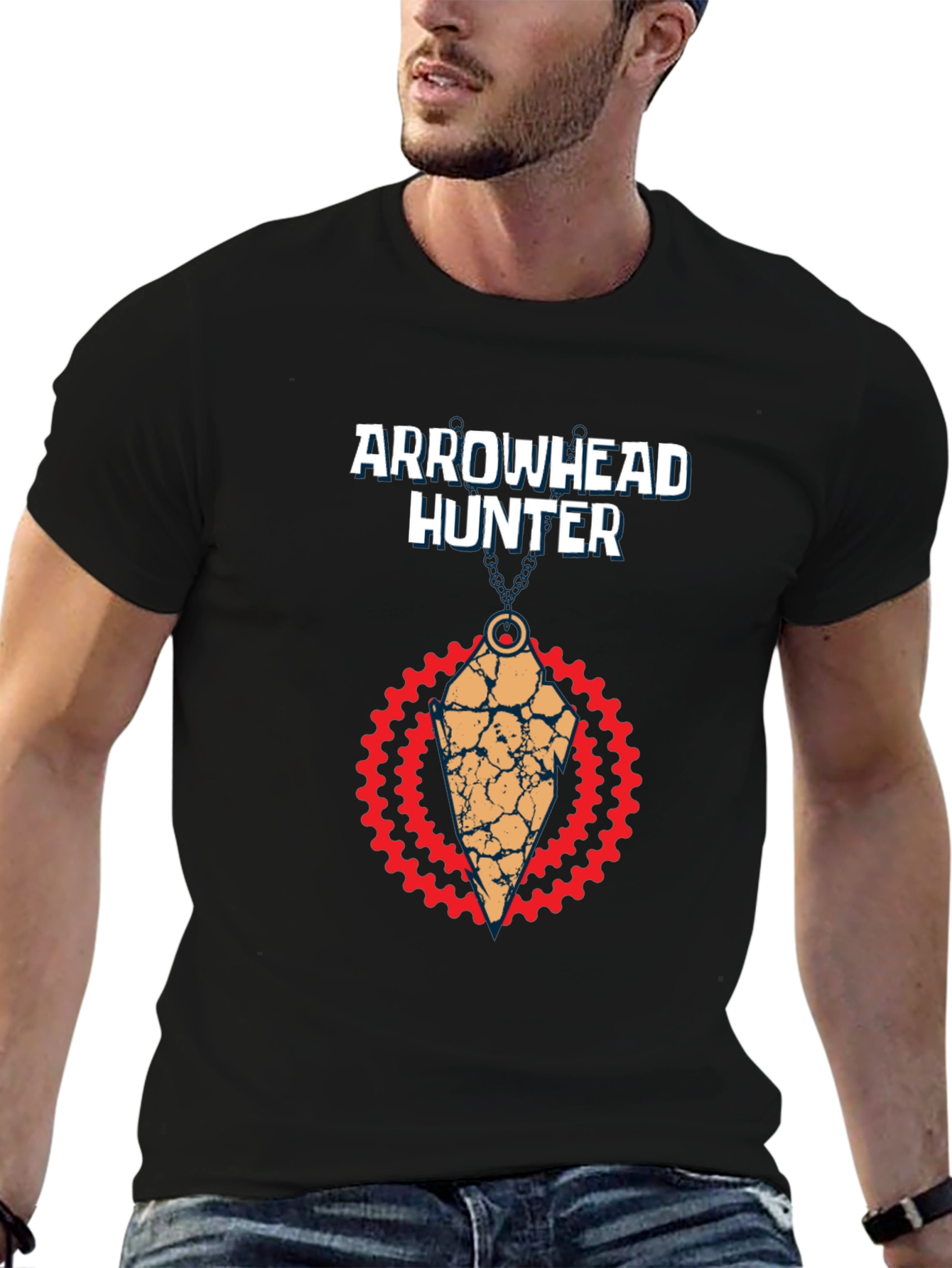 Arrowhead Hunter Graphic Tee - Black Cotton