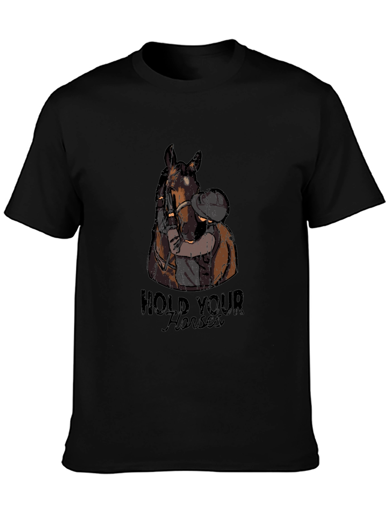 Hold Your Horses Graphic Tee - Black