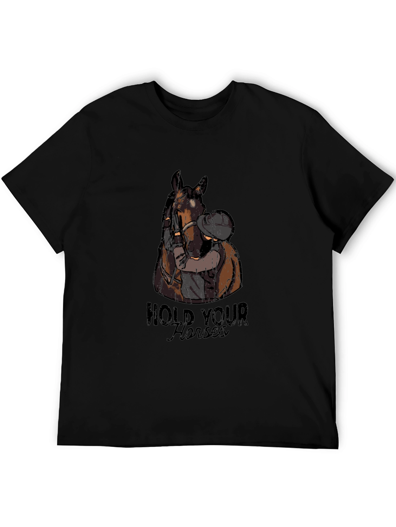 Hold Your Horses Graphic Tee - Black