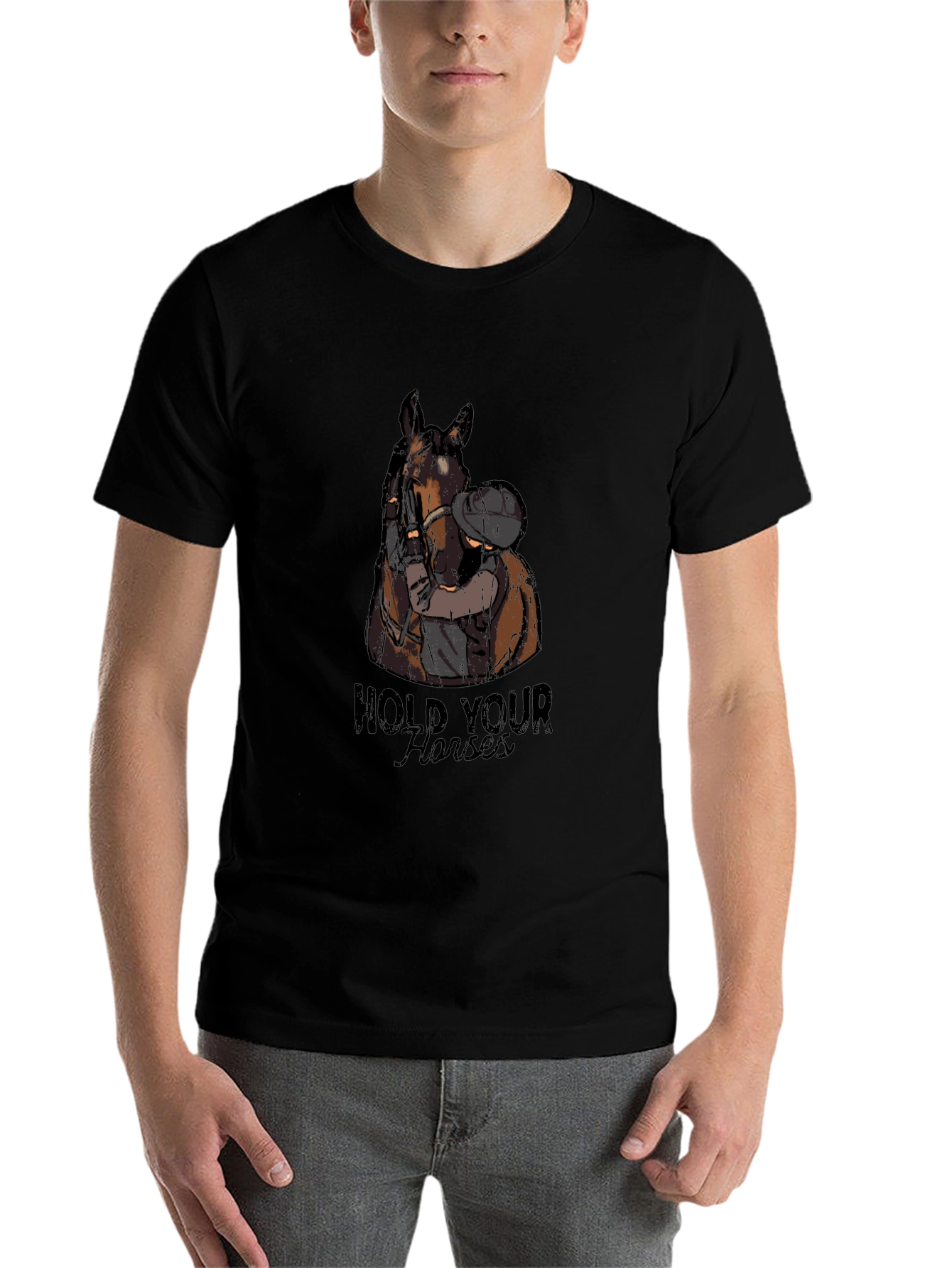 Hold Your Horses Graphic Tee - Black