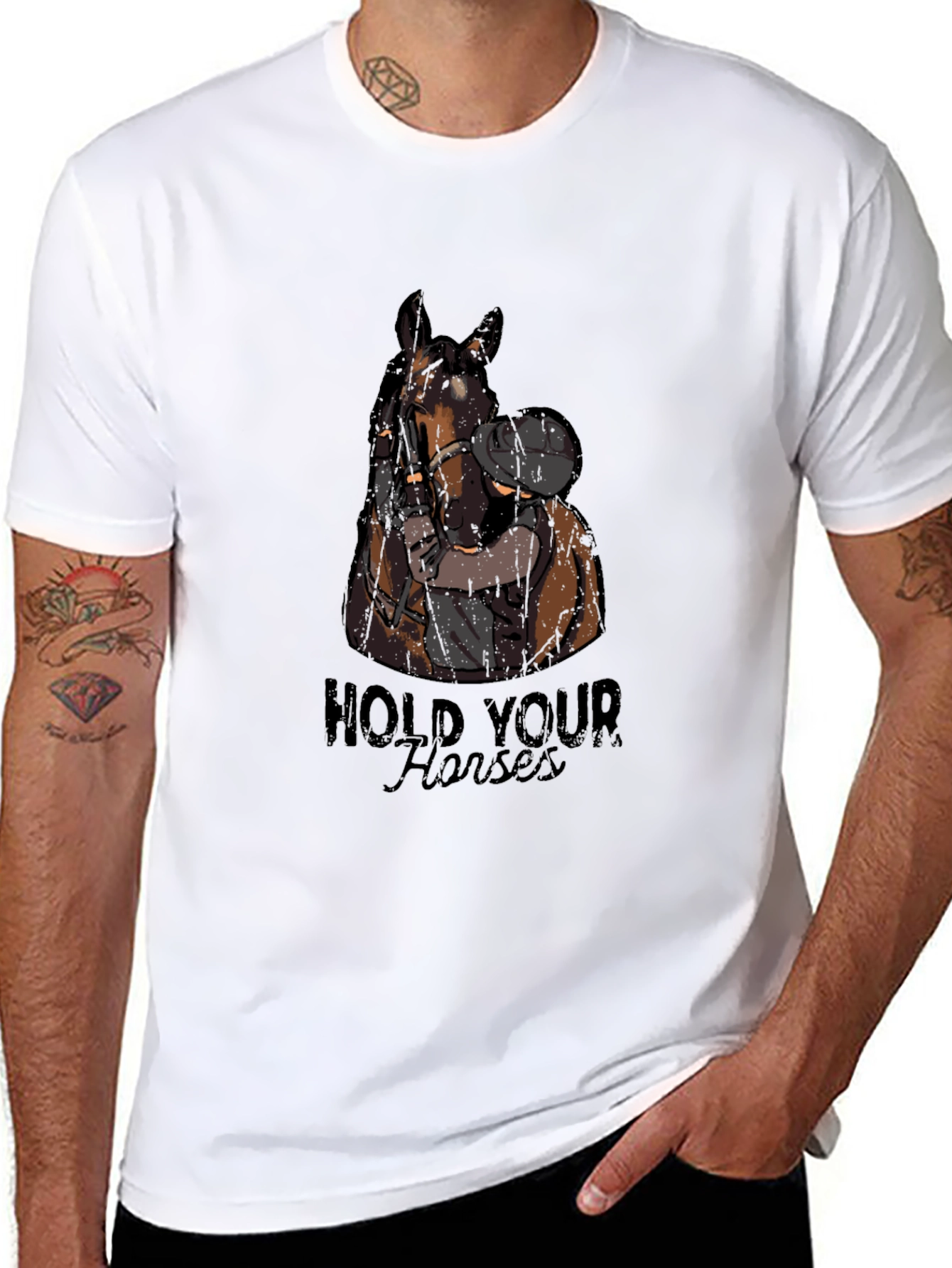 Hold Your Horses Graphic Tee - Black