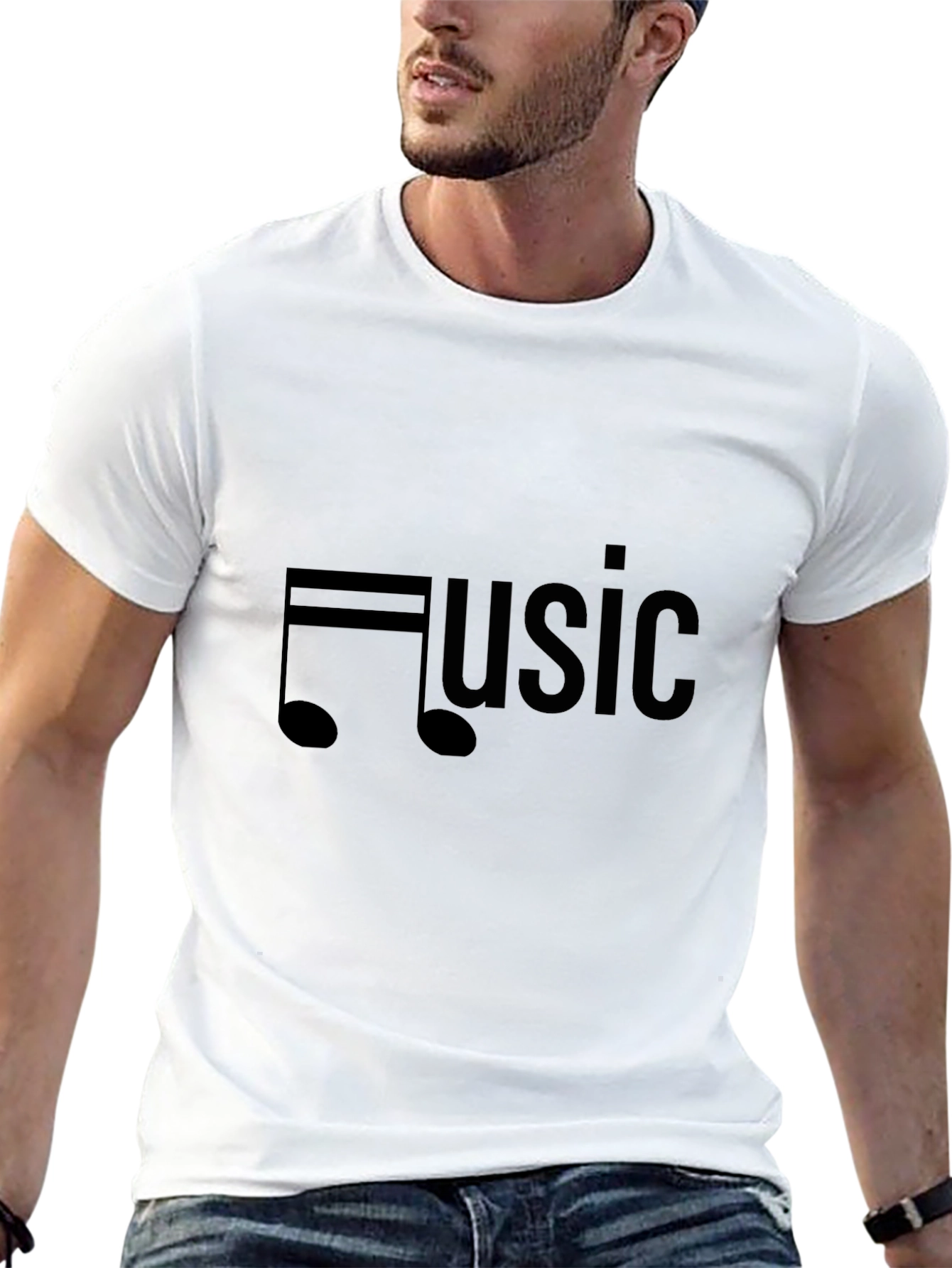 Music Note Graphic Black T-Shirt