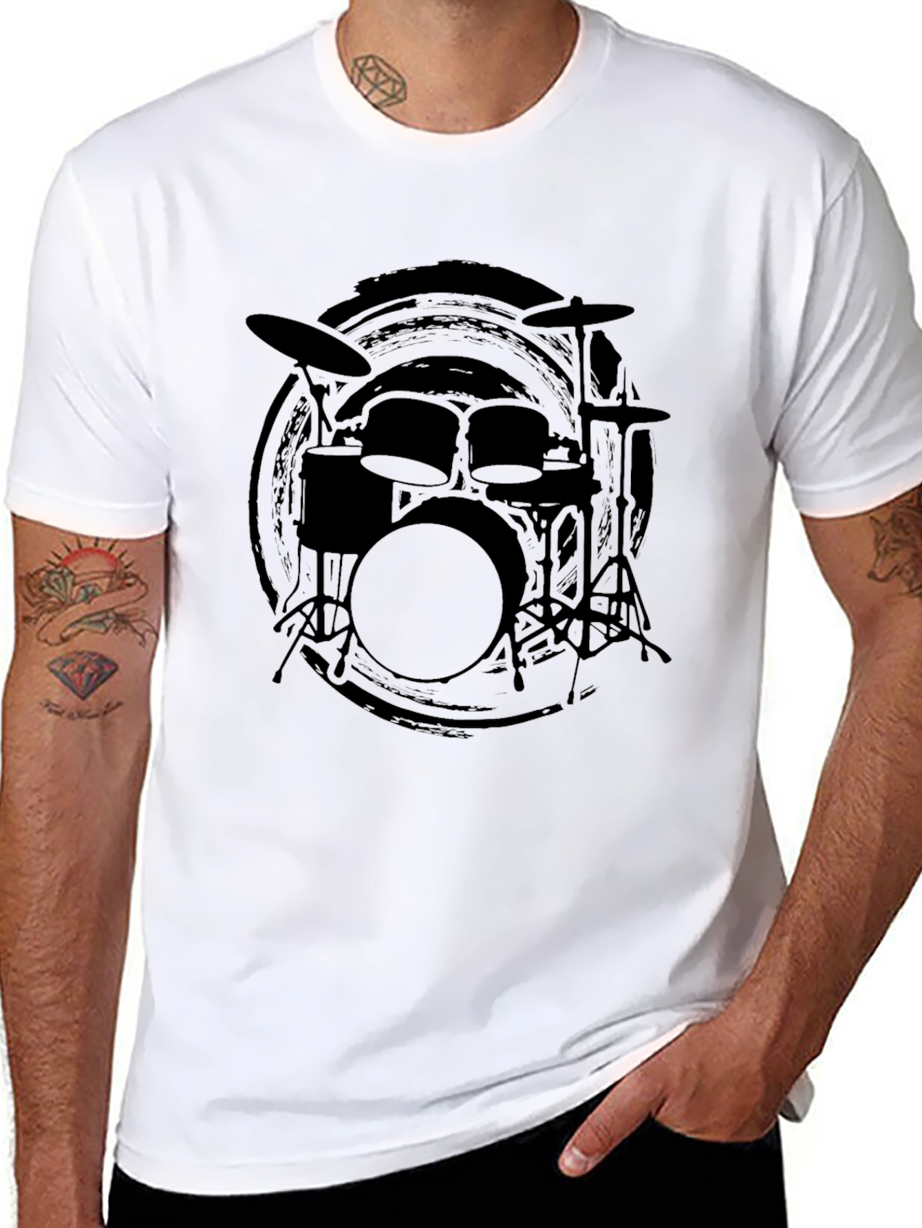 Black Drum Kit Graphic Tee