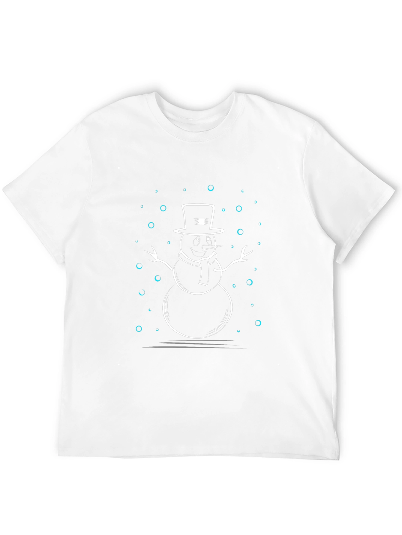 Snowman Graphic Print Black T-Shirt