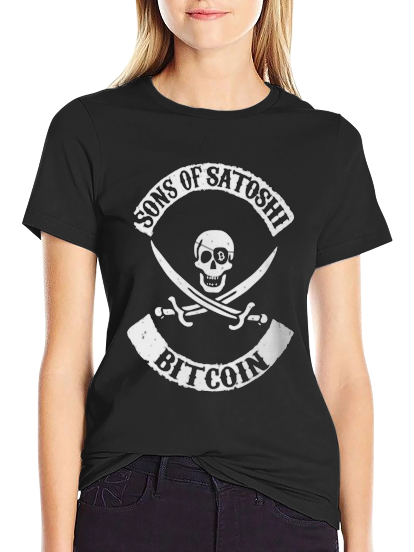 Sons of Satoshi Bitcoin T-Shirt - Pirate Skull
