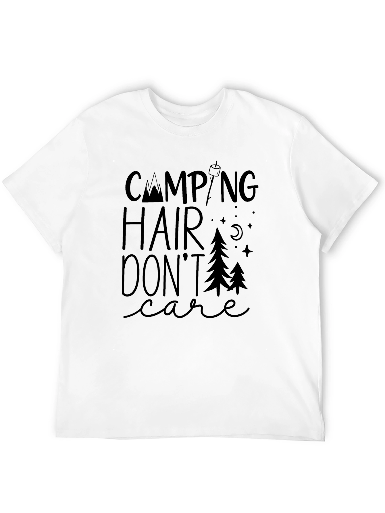 Camping Hair Dont Care Graphic T-Shirt