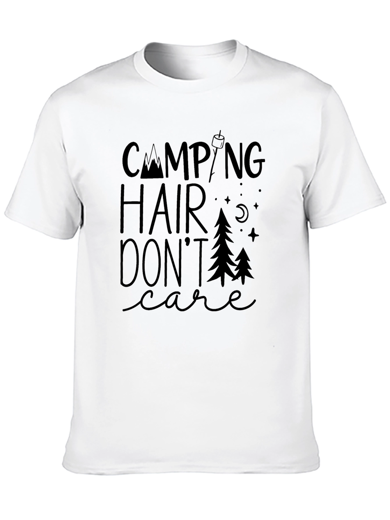 Camping Hair Dont Care Graphic T-Shirt