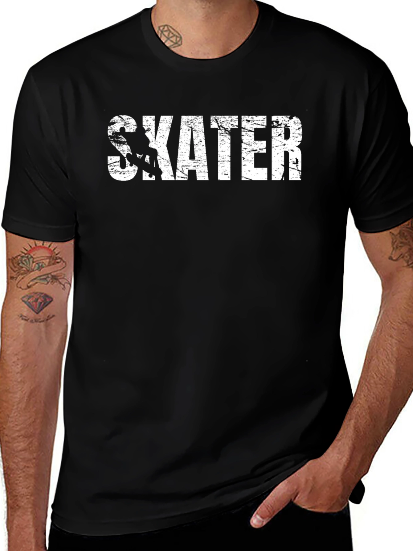 Skater Graphic Tee - Stylish Black Cotton T-Shirt