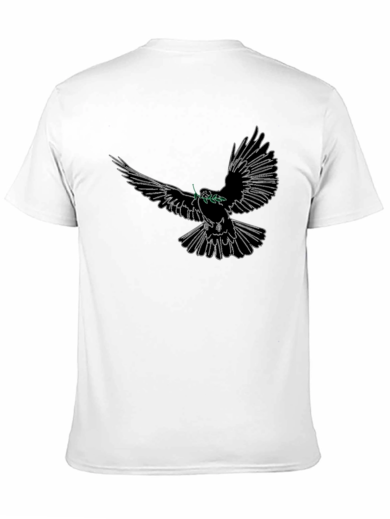 Dove Peace T-Shirt - Soft Cotton Black Tee