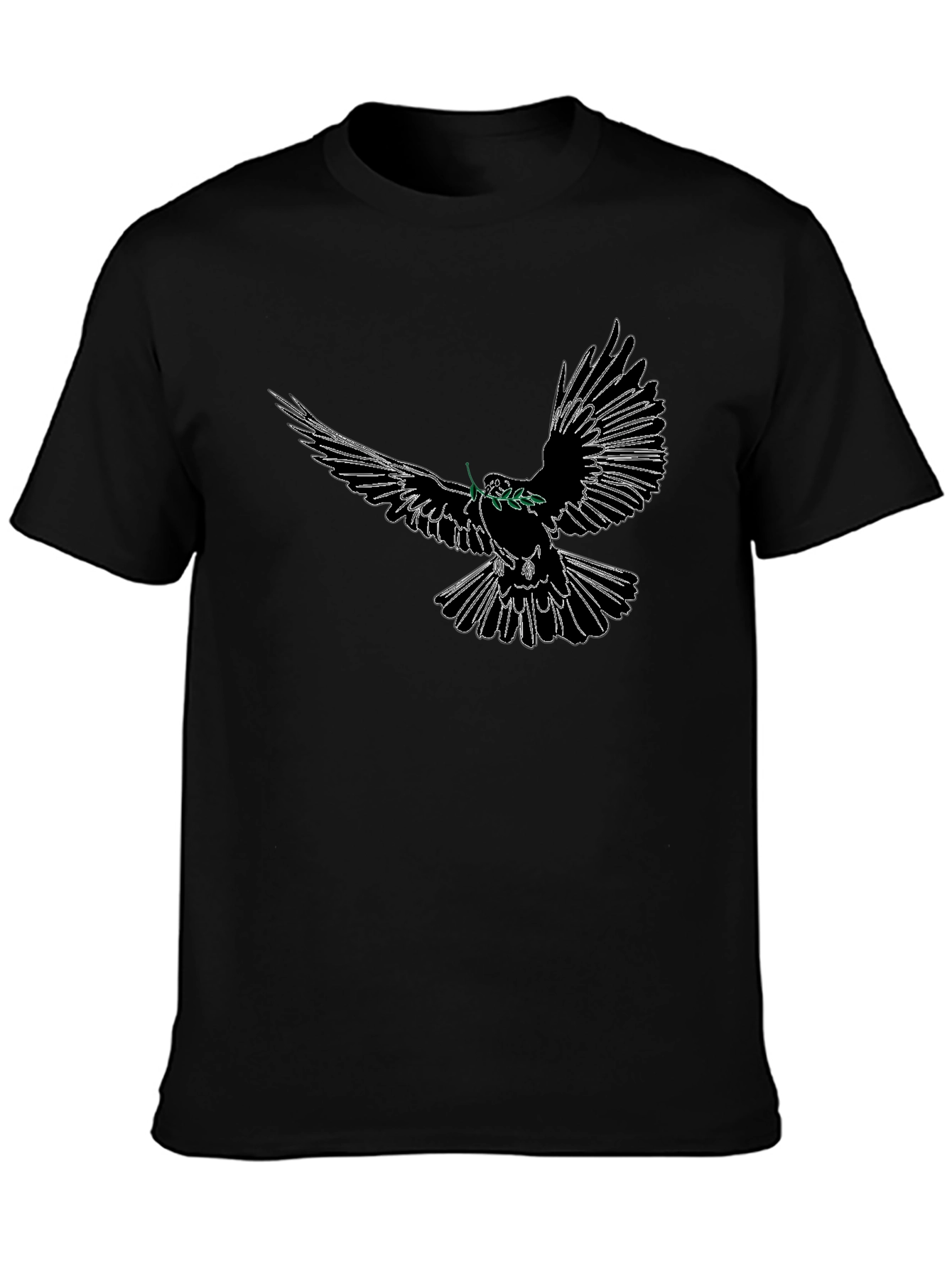 Dove Peace T-Shirt - Soft Cotton Black Tee