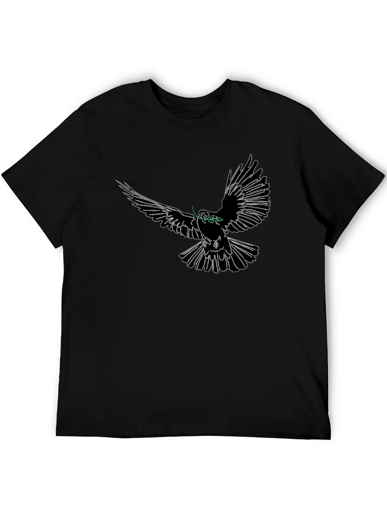 Dove Peace T-Shirt - Soft Cotton Black Tee