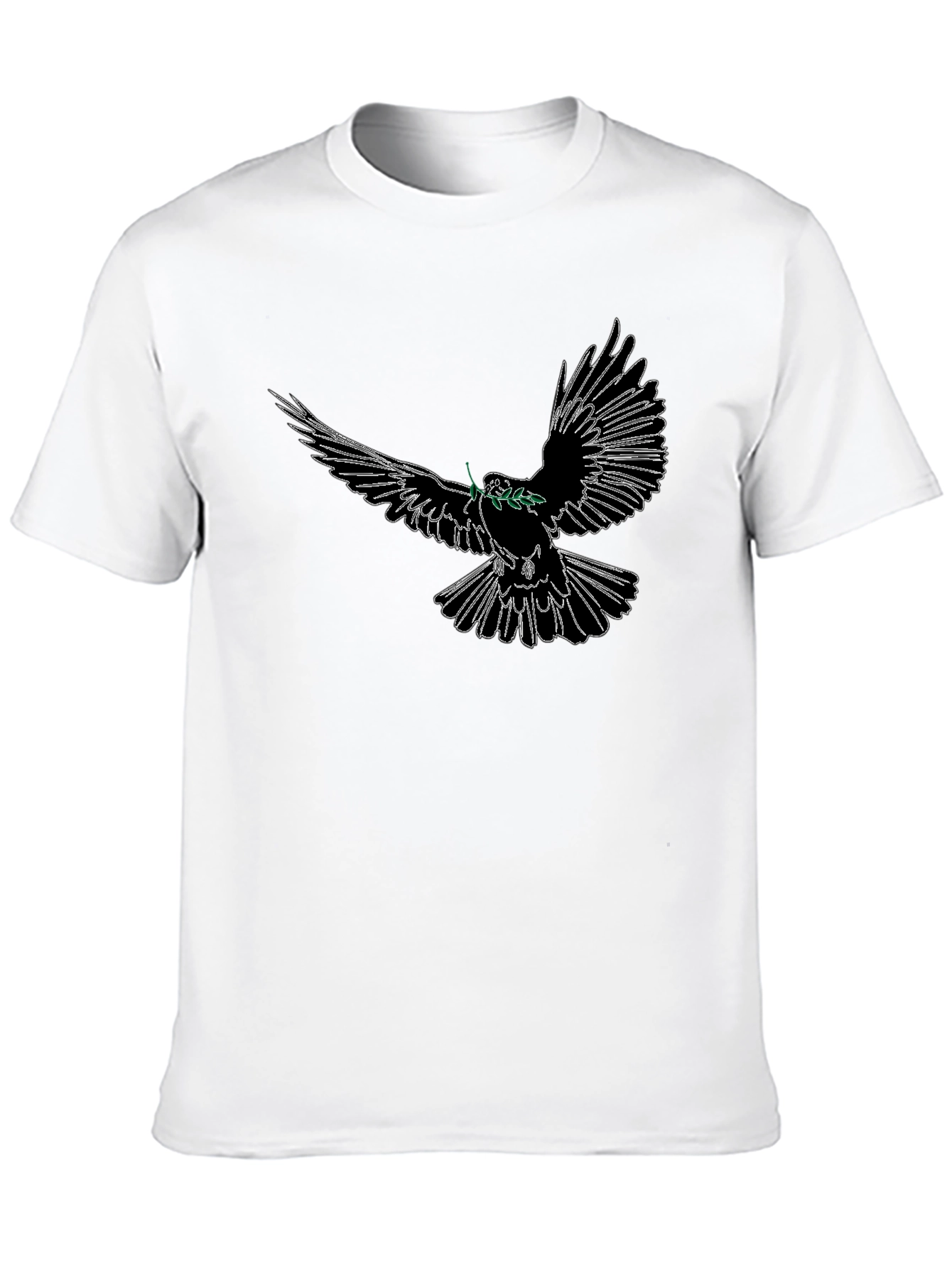 Dove Peace T-Shirt - Soft Cotton Black Tee