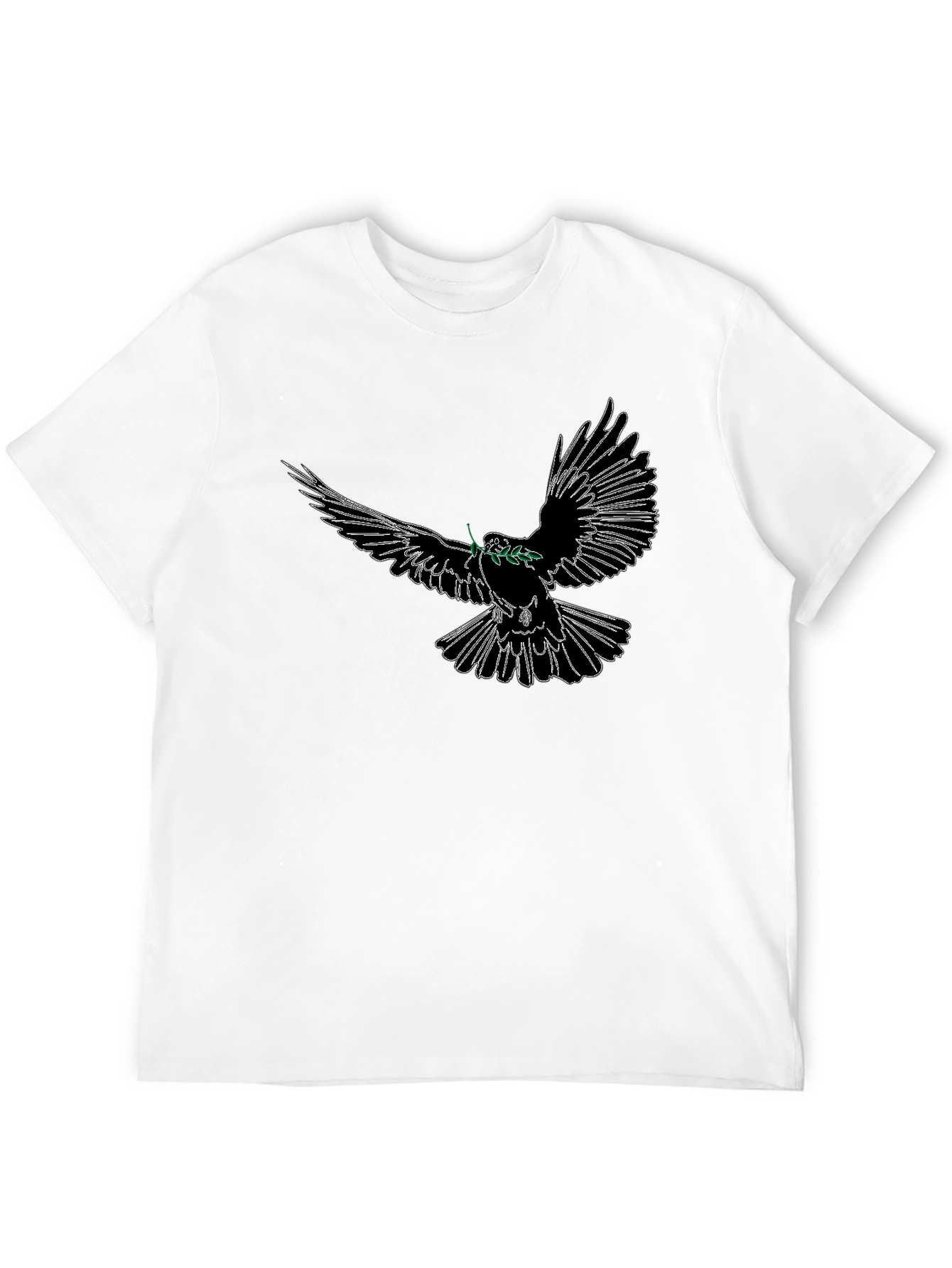 Dove Peace T-Shirt - Soft Cotton Black Tee