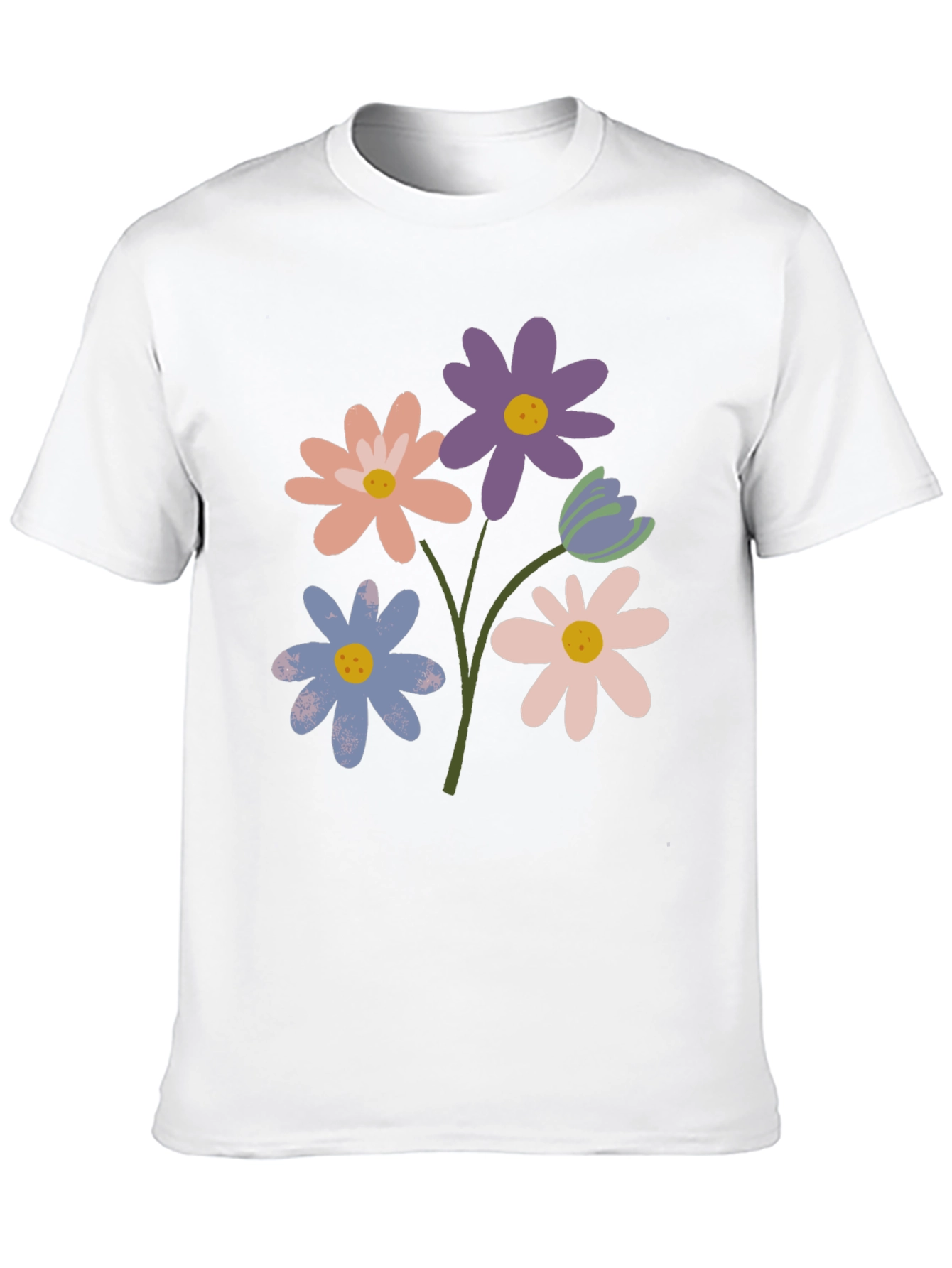 Floral Graphic Print Tee - Trendy Casual Style