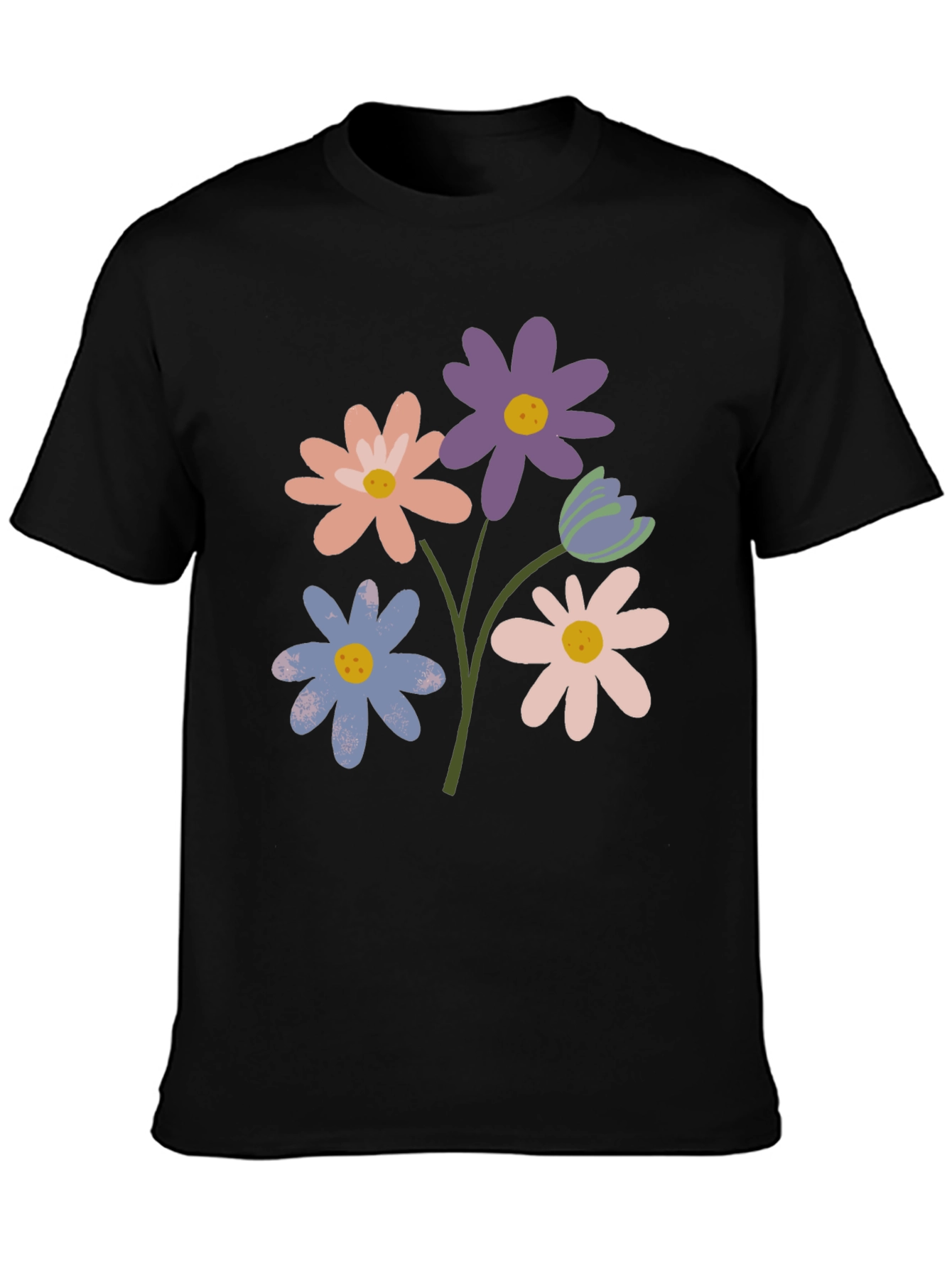 Floral Graphic Print Tee - Trendy Casual Style