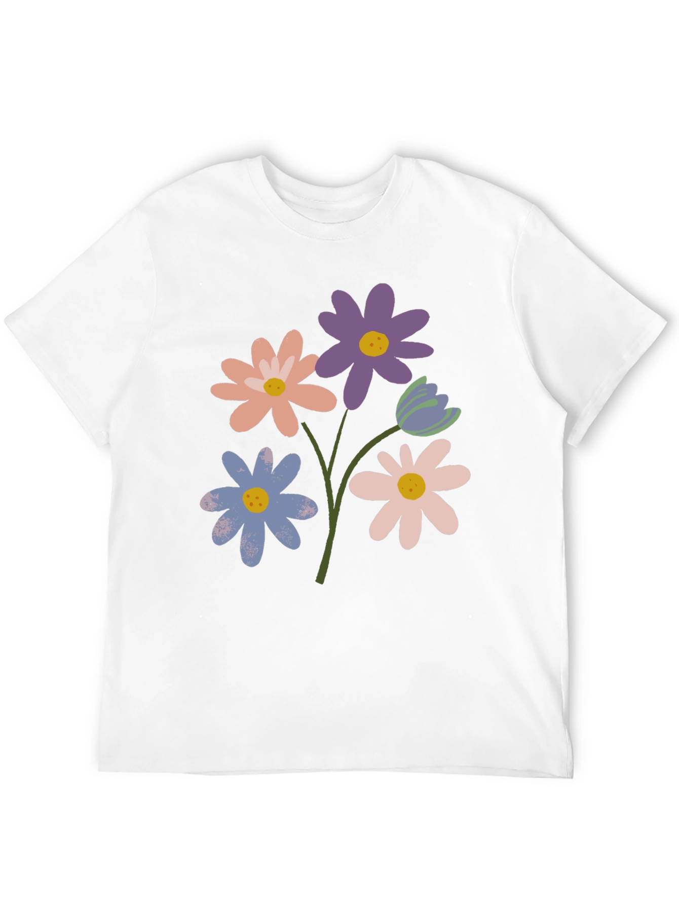 Floral Graphic Print Tee - Trendy Casual Style